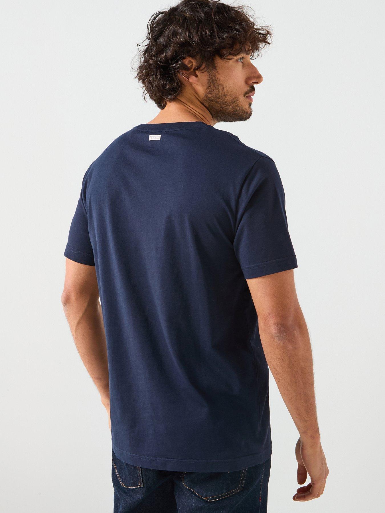  image of gant-vintage-logo-graphic-t-shirt-navy