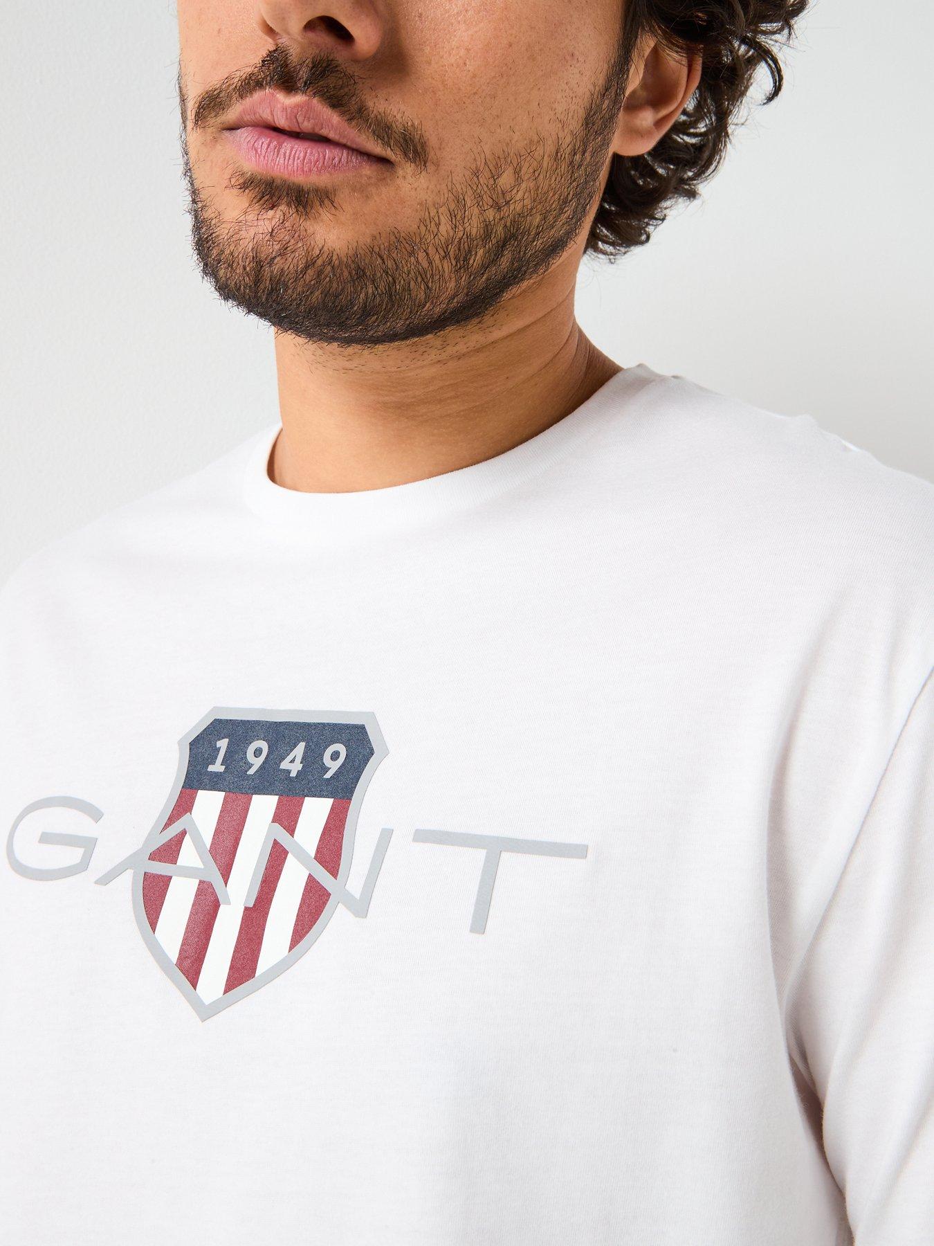 Image 4 of 6 of GANT Regular Fit Archive T-Shirt - White