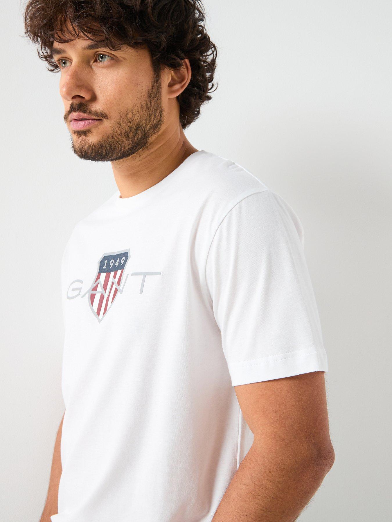 Image 6 of 6 of GANT Regular Fit Archive T-Shirt - White