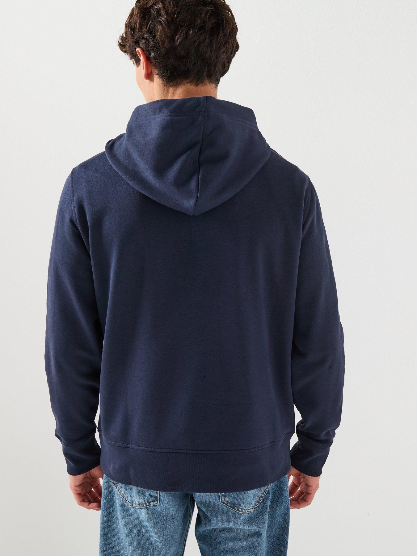  image of gant-vintage-logo-graphic-overhead-hoodie-navy