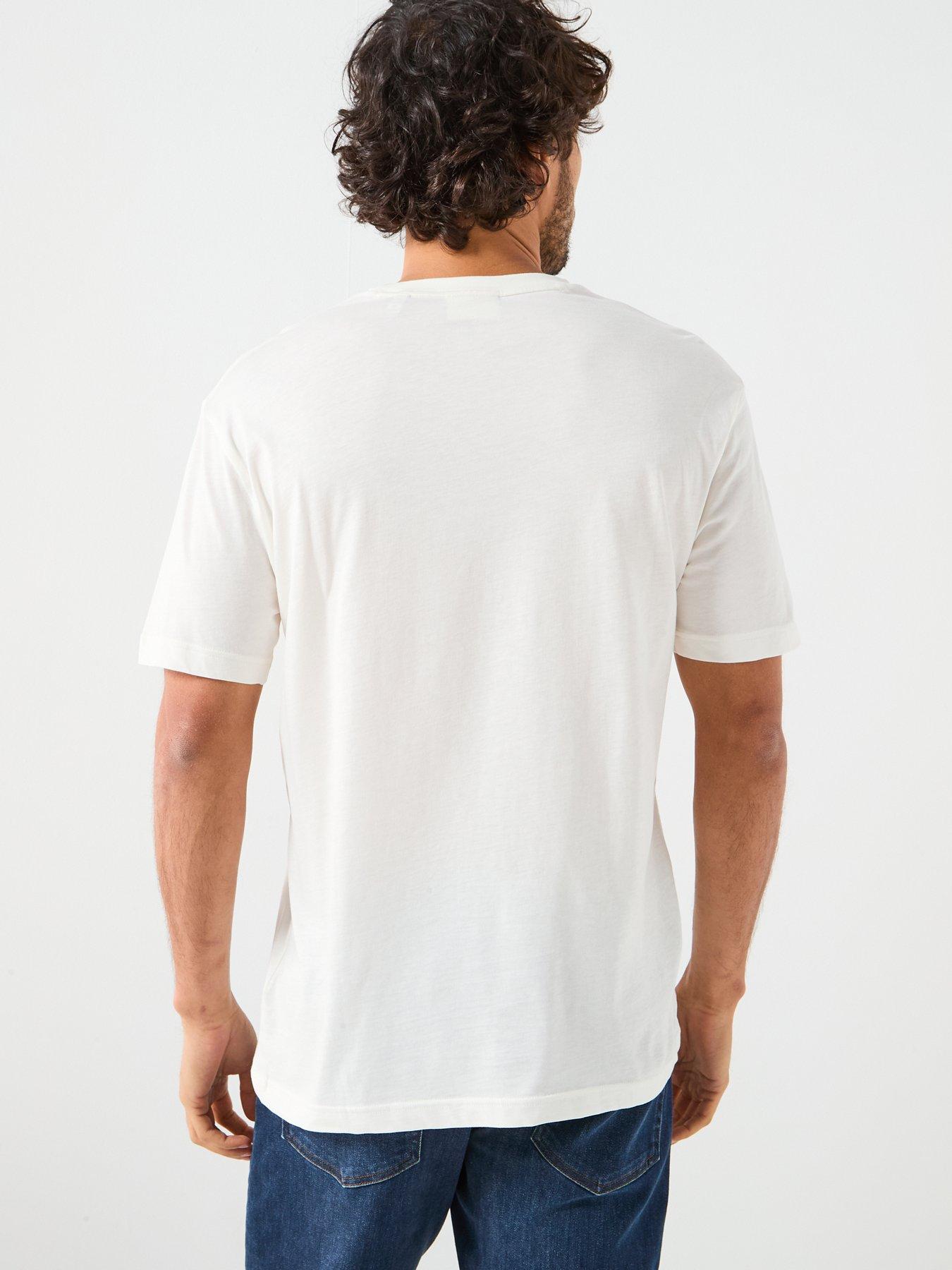 Image 2 of 6 of GANT Regular Fit Small Linear Chest Logo T-Shirt - Beige