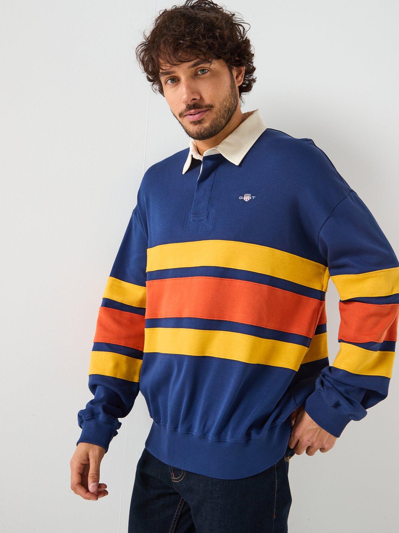 front image of gant-cut-amp-sew-heavy-rugger-long-sleeve-polo-shirt-navy