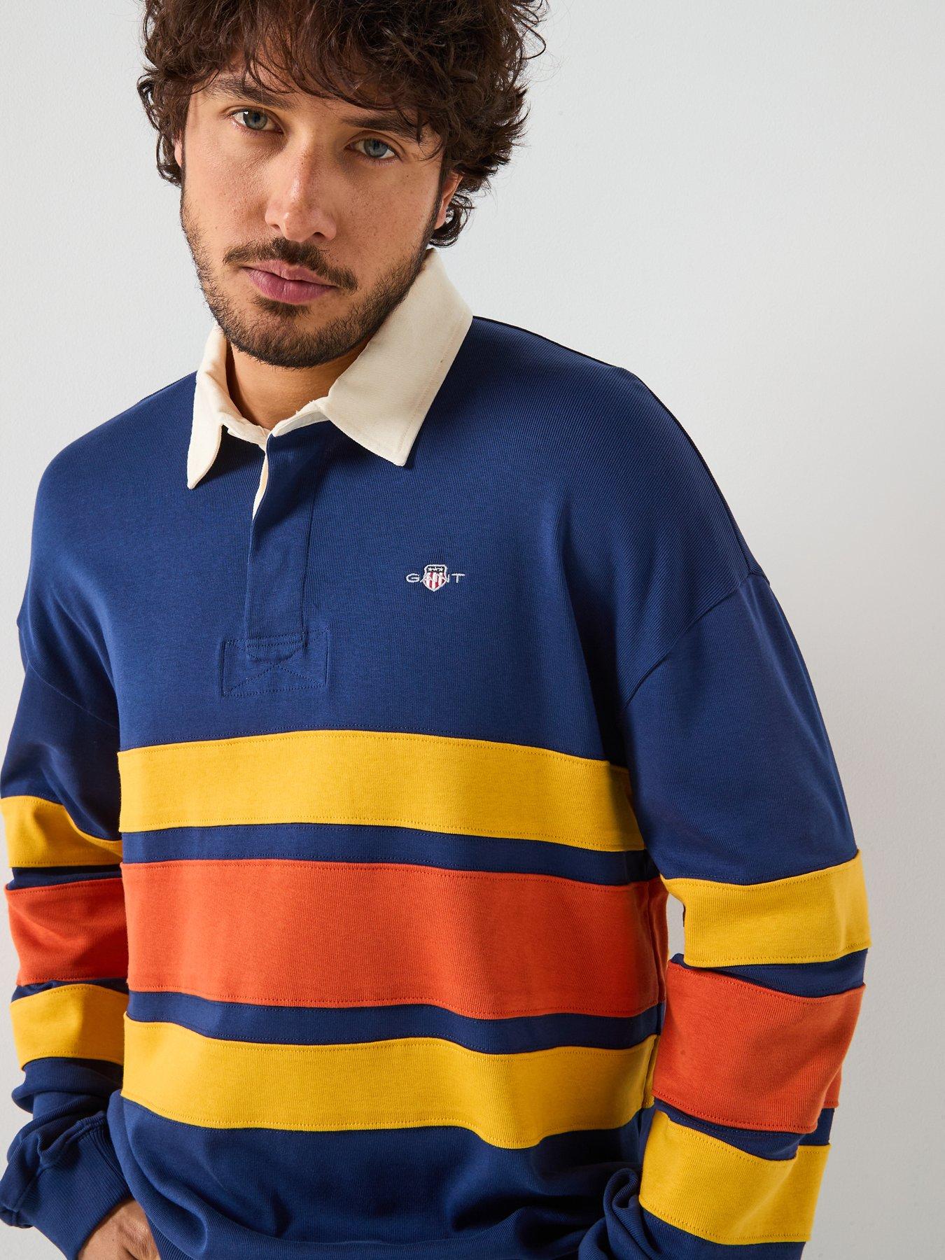  image of gant-cut-amp-sew-heavy-rugger-long-sleeve-polo-shirt-navy
