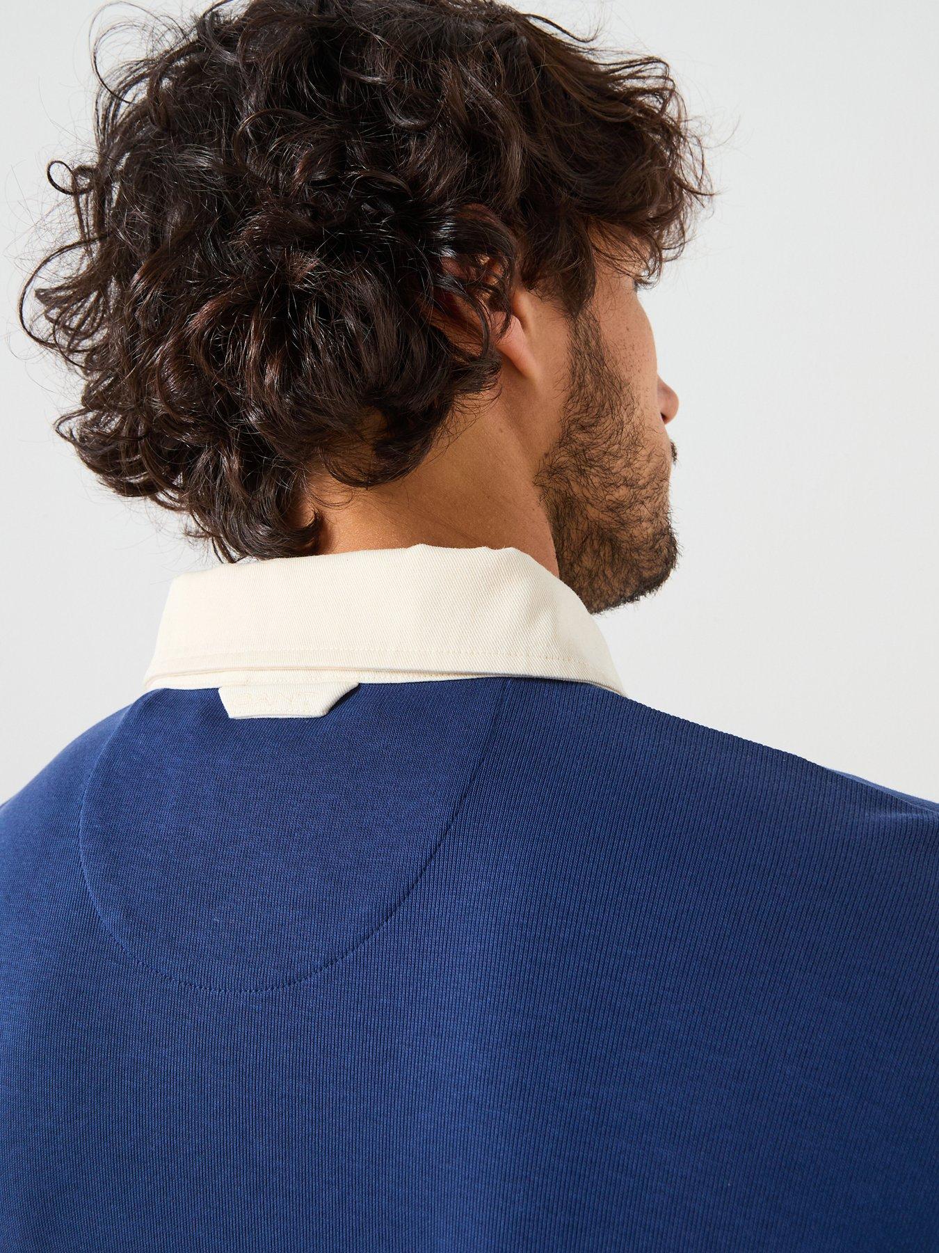  image of gant-cut-amp-sew-heavy-rugger-long-sleeve-polo-shirt-navy