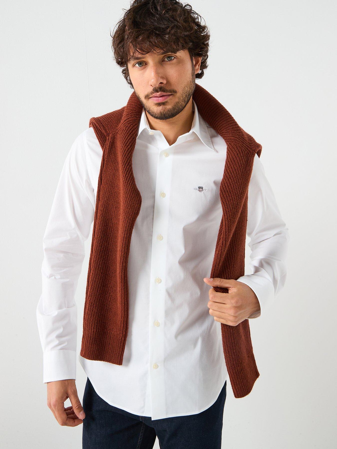  image of gant-slim-fit-poplin-long-sleeve-shirt-white