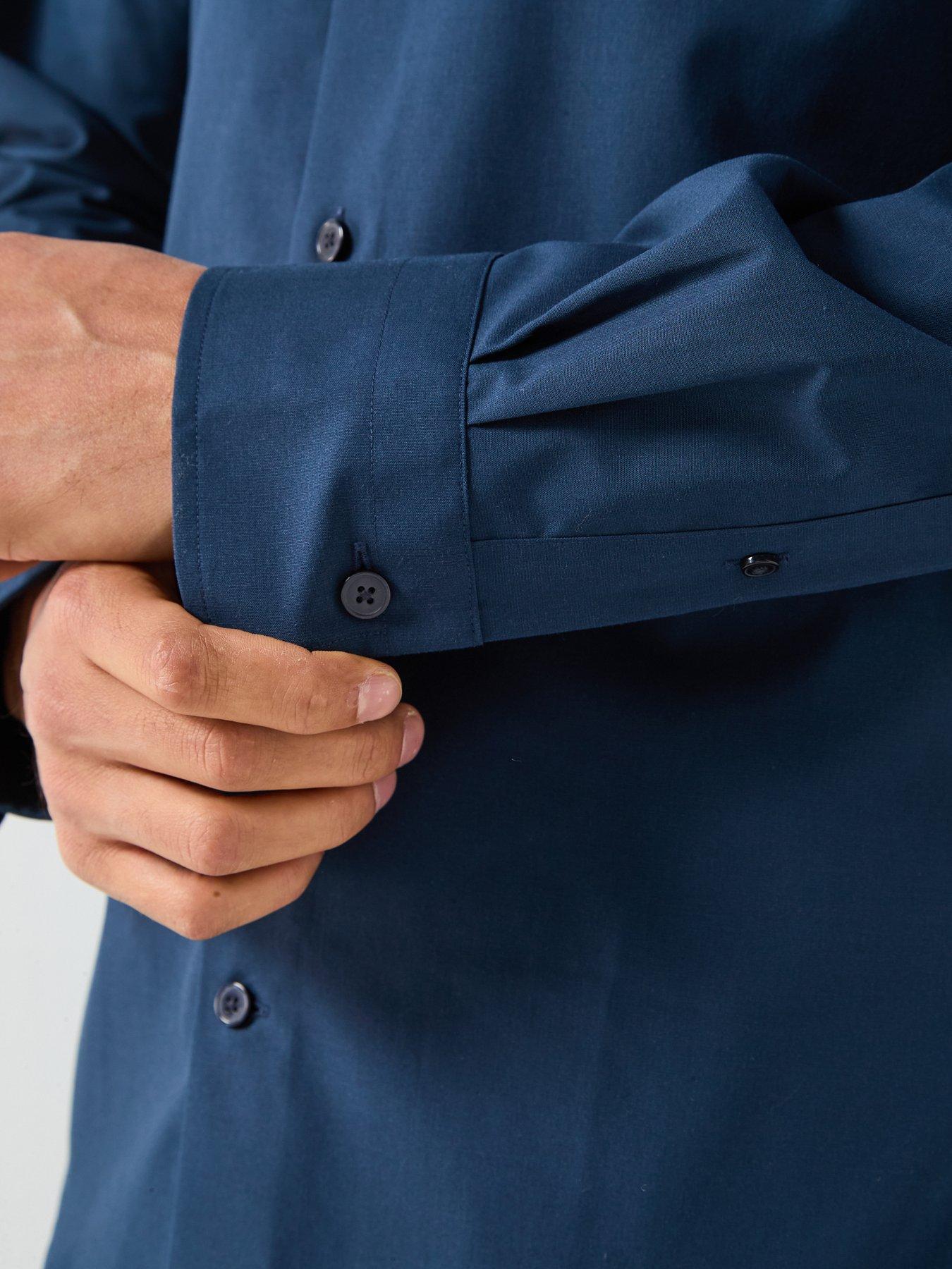  image of gant-slim-fit-poplin-long-sleeve-shirt-navy