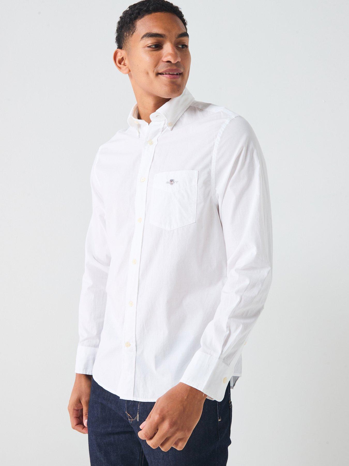 undefined Pocket Poplin Long Sleeve Shirt - White