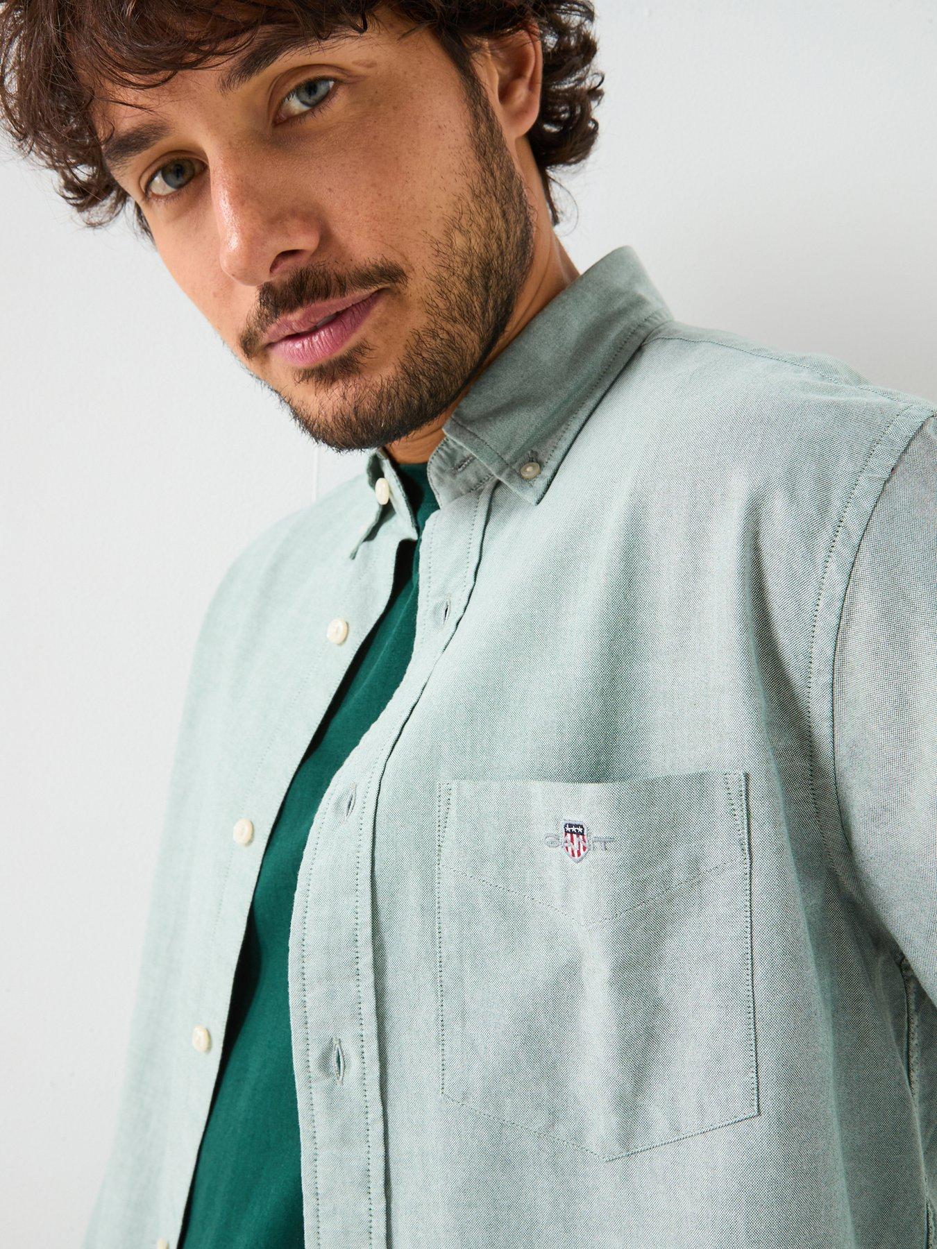  image of gant-regular-fit-classic-oxford-long-sleeve-shirt-green