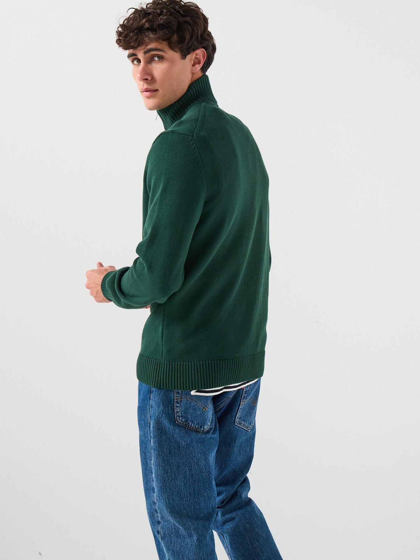 Image 5 of 6 of GANT Casual Cotton 1/4 Zip Knitted Jumper - Green