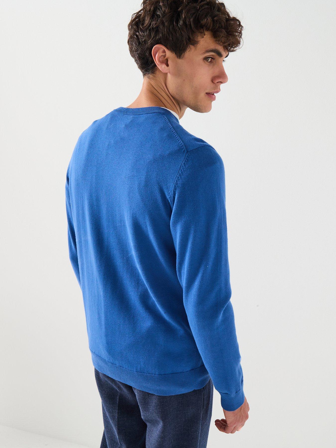  image of gant-cottonwool-crew-knitted-jumper-blue