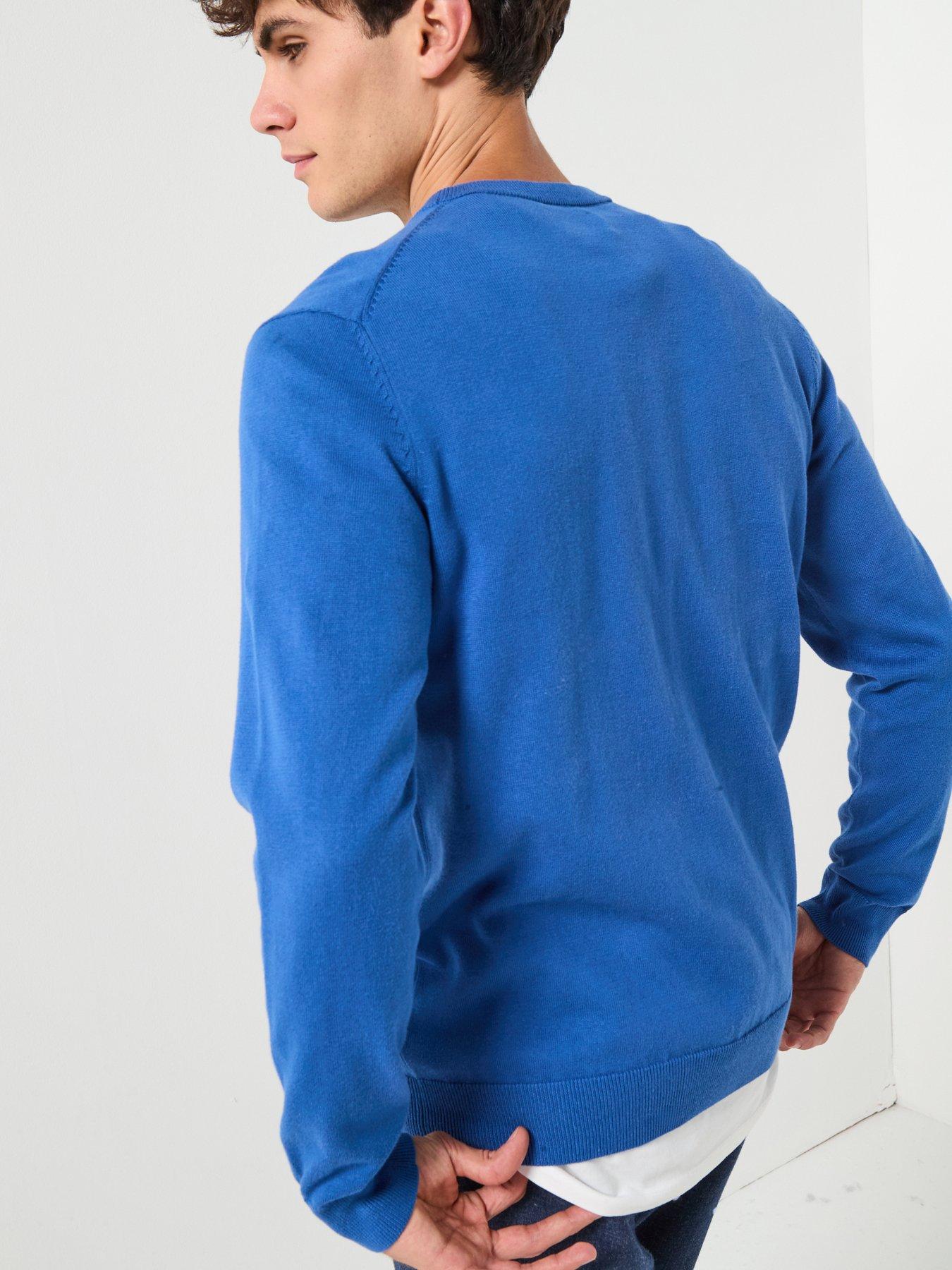  image of gant-cottonwool-crew-knitted-jumper-blue