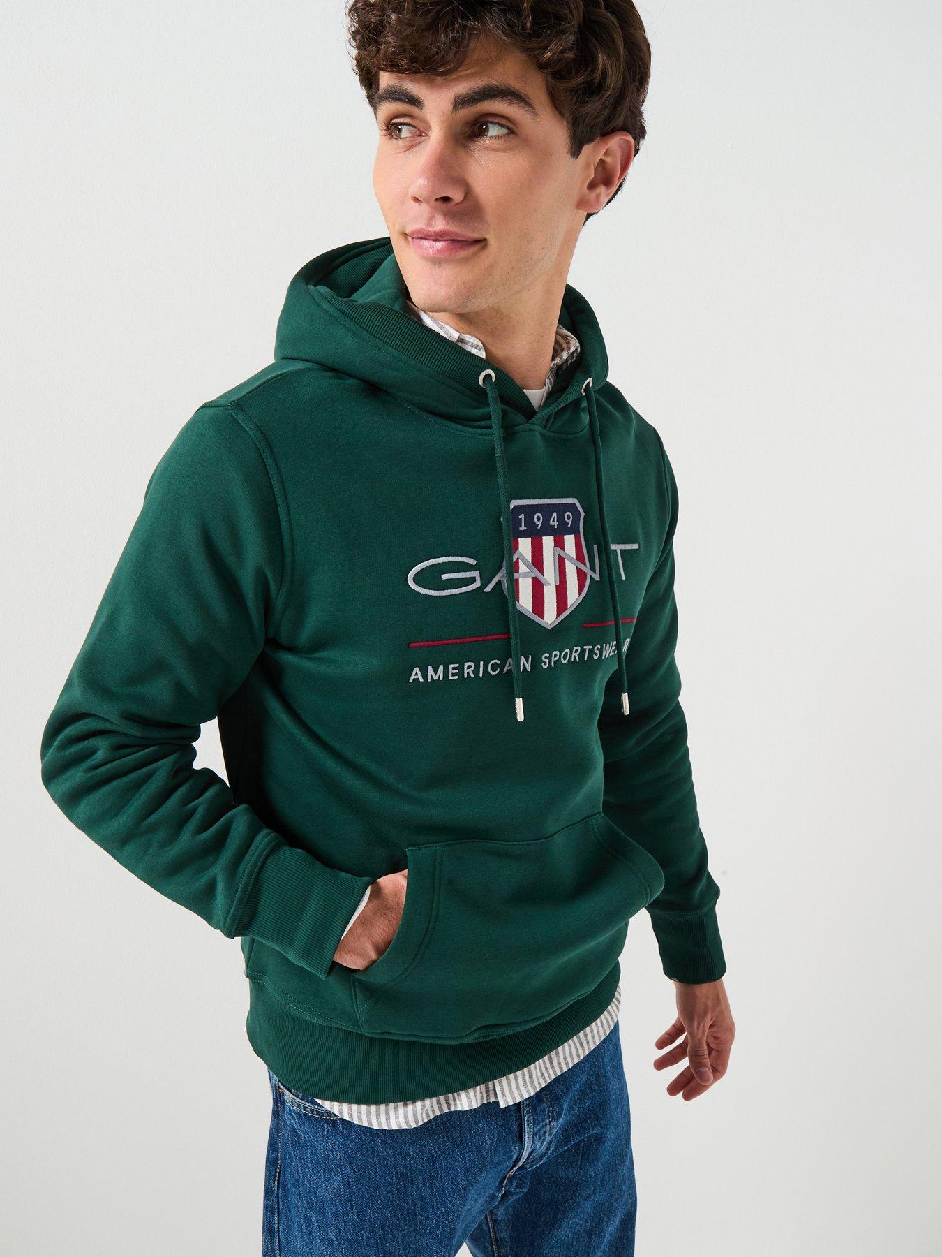 GANT Logo Overhead Hoodie - Green