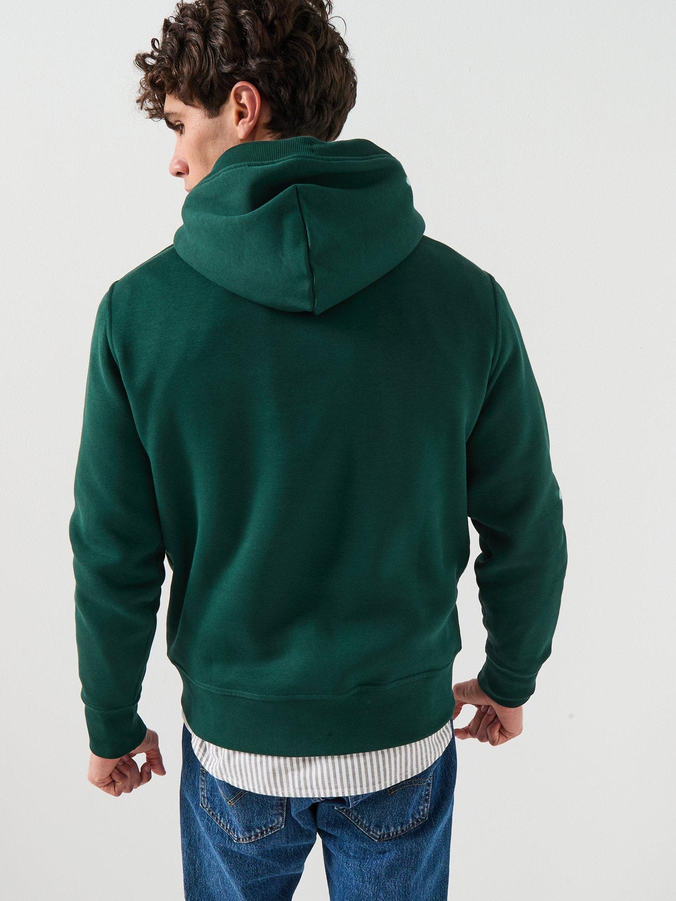 stillFront image of gant-logo-overhead-hoodie-green