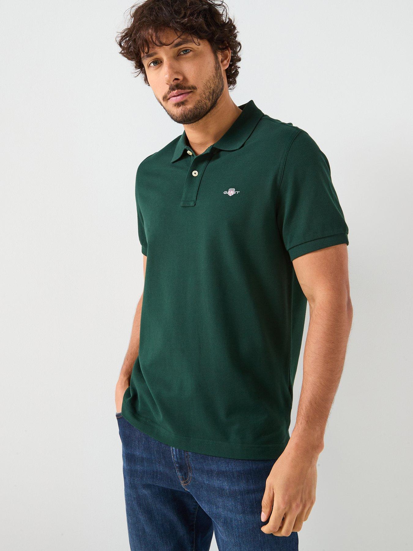 GANT Regular Fit Shield Pique Polo Shirt - Green