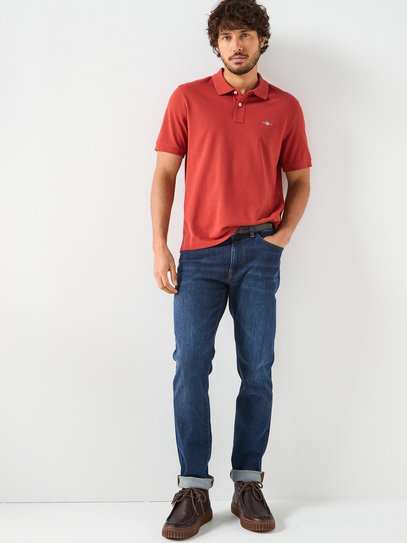Image 3 of 6 of GANT Regular Fit Shield Pique Polo Shirt - Orange