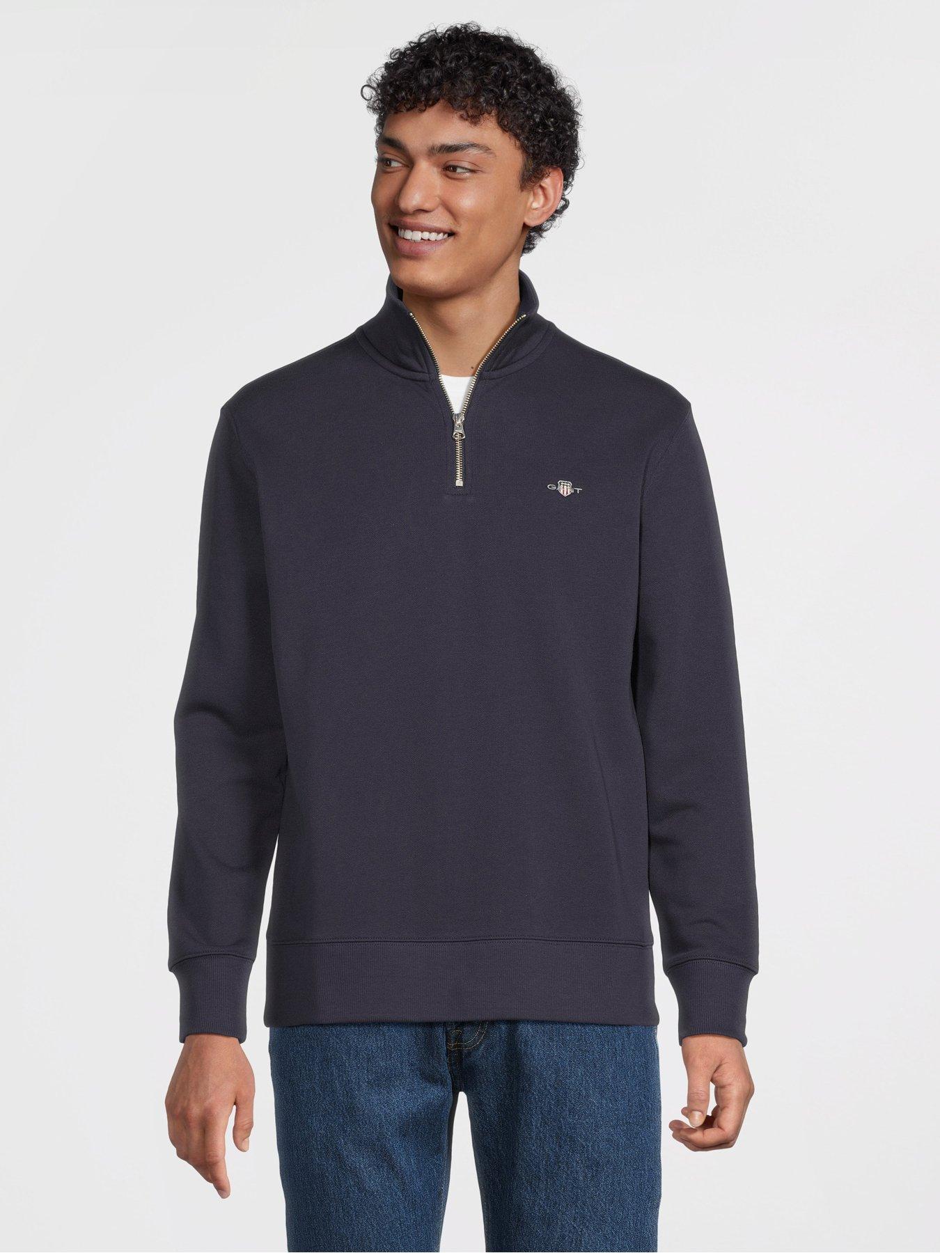 GANT Regular Fit Shield 1/4 Zip Sweat - Navy