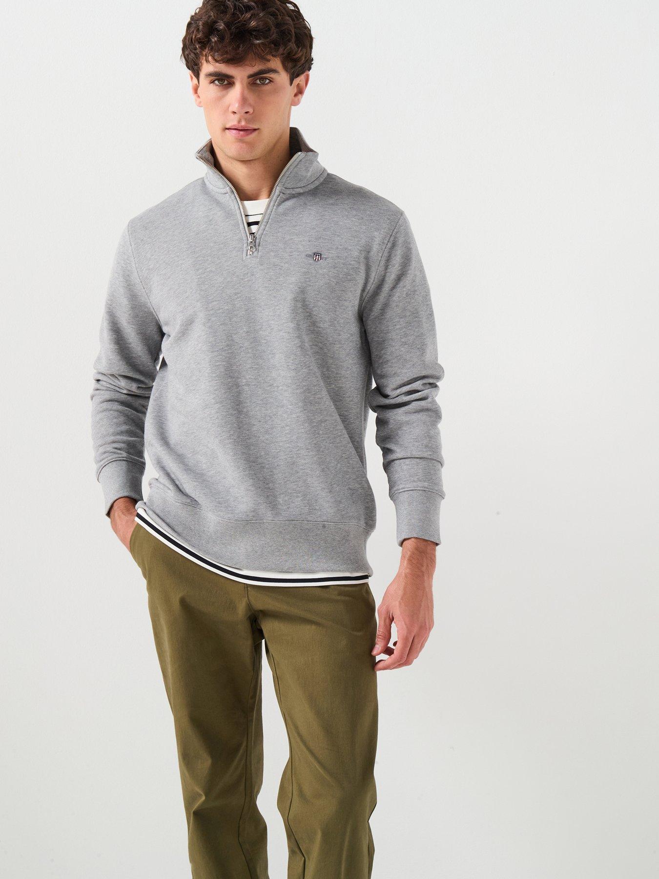 gant-regular-fit-shield-14-zip-sweat-light-grey