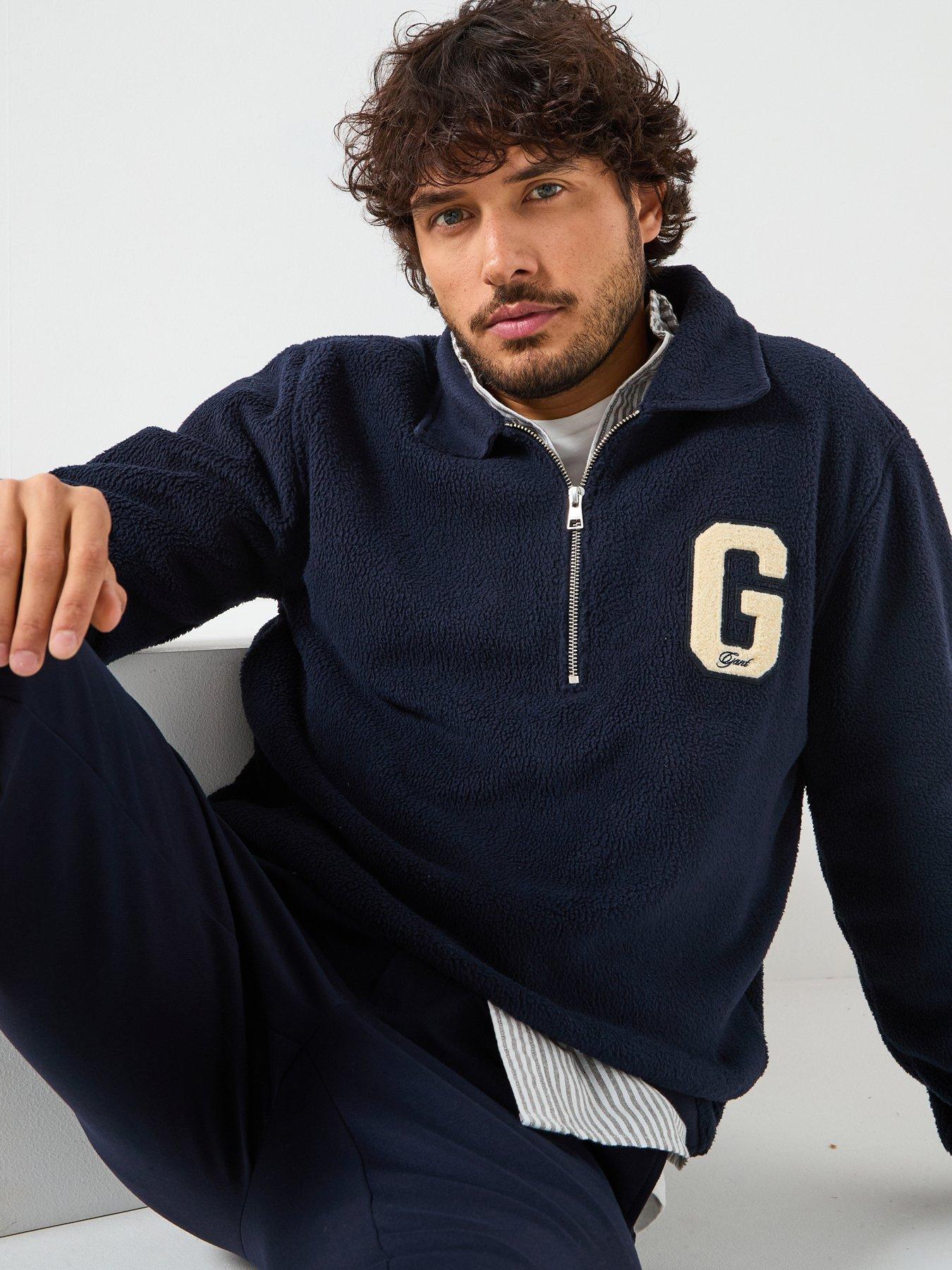 GANT Regular Fit G Badge 1/4 Zip Sweat - Navy
