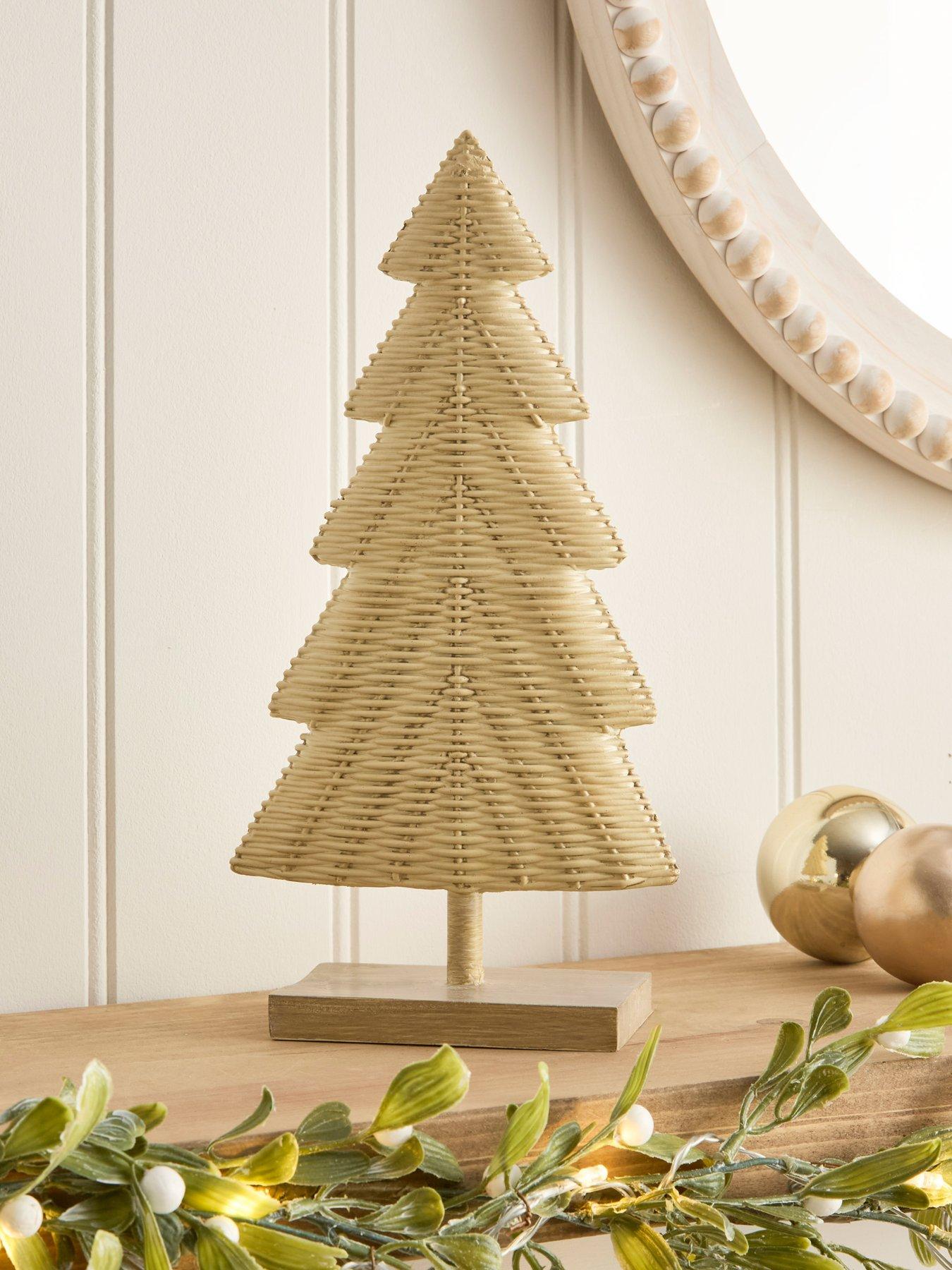 undefined Rattan Effect Christmas Tree Ornament