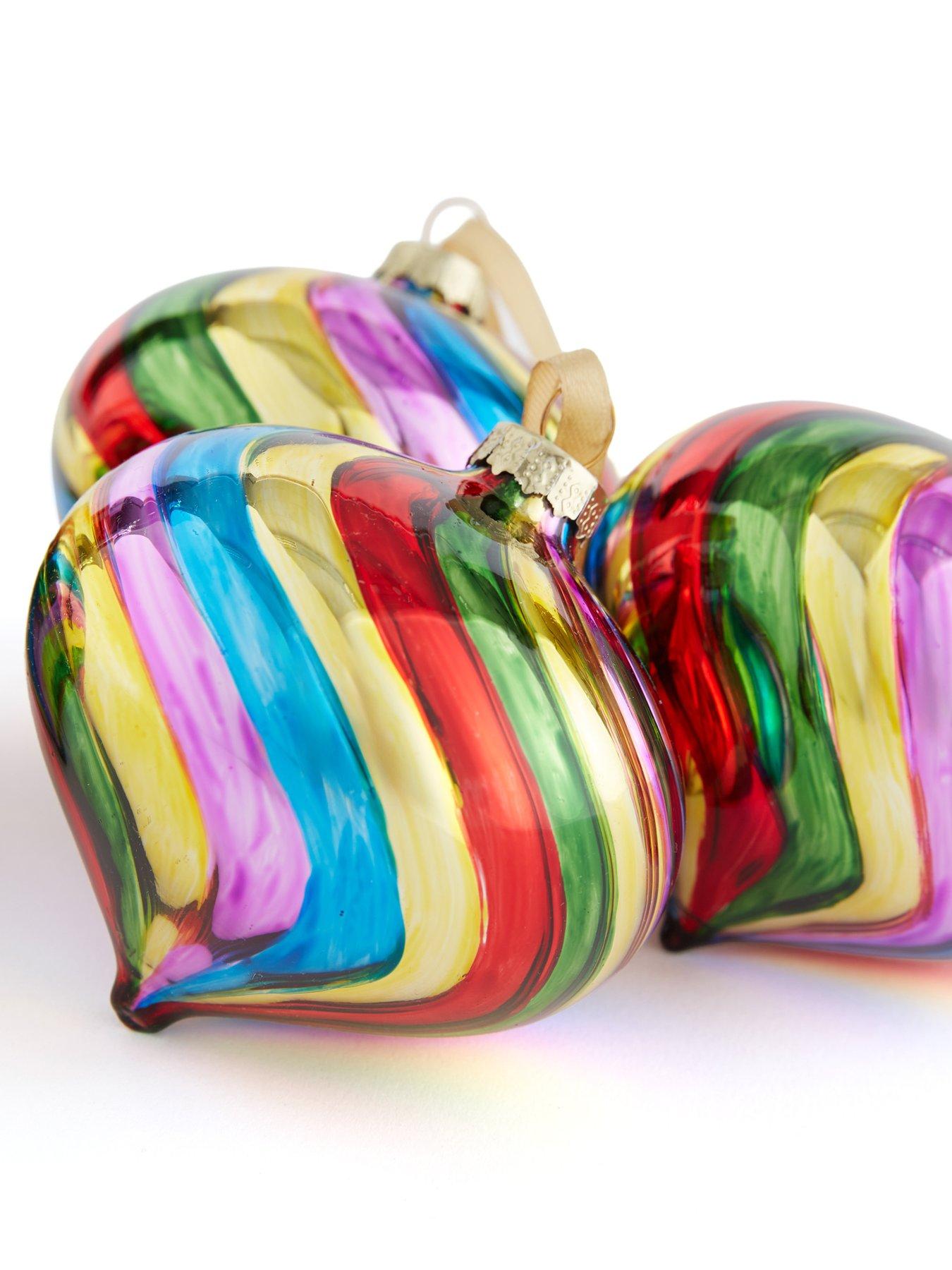 Image 3 of 5 of Festive Multicolour Glass Onion Christmas&nbsp;Tree Decorations - Pack of&nbsp;4