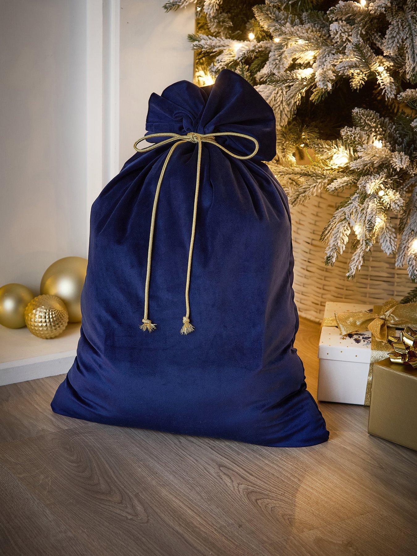 Image 1 of 3 of Festive Navy Blue Christmas Gift&nbsp;Sack - 70 cm