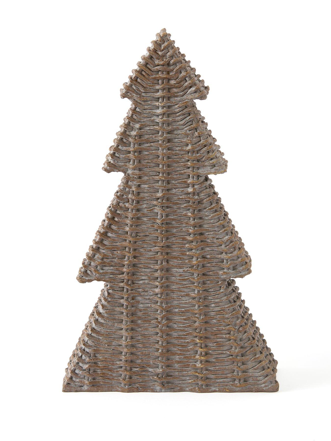 Image 2 of 4 of Festive 32cm Wicker Style Tabletop Tree Decoration