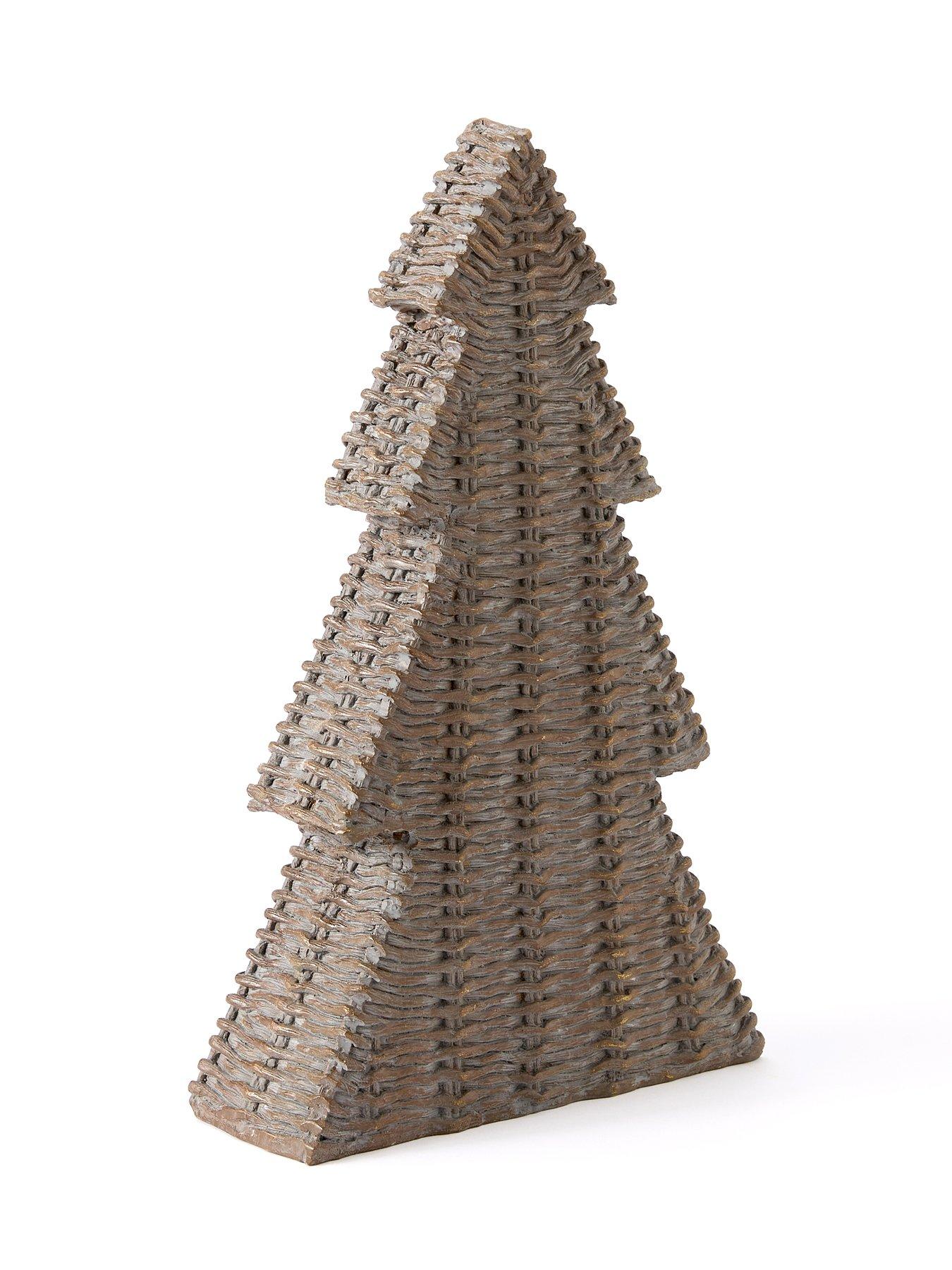 Image 3 of 4 of Festive 32cm Wicker Style Tabletop Tree Decoration