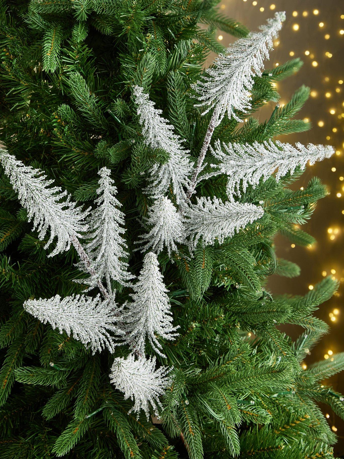 Image 1 of 7 of Festive Set of 5 x 66cm Silver 5 Headed Tree Stems