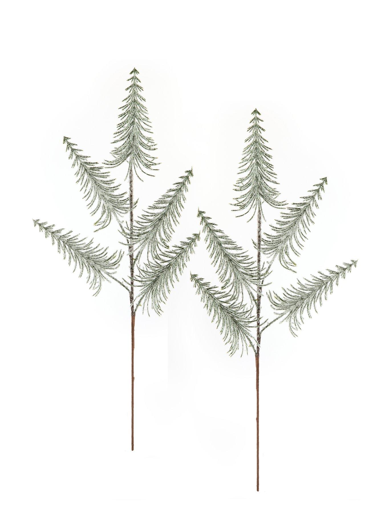Image 2 of 7 of Festive Set of 5 x 66cm Silver 5 Headed Tree Stems