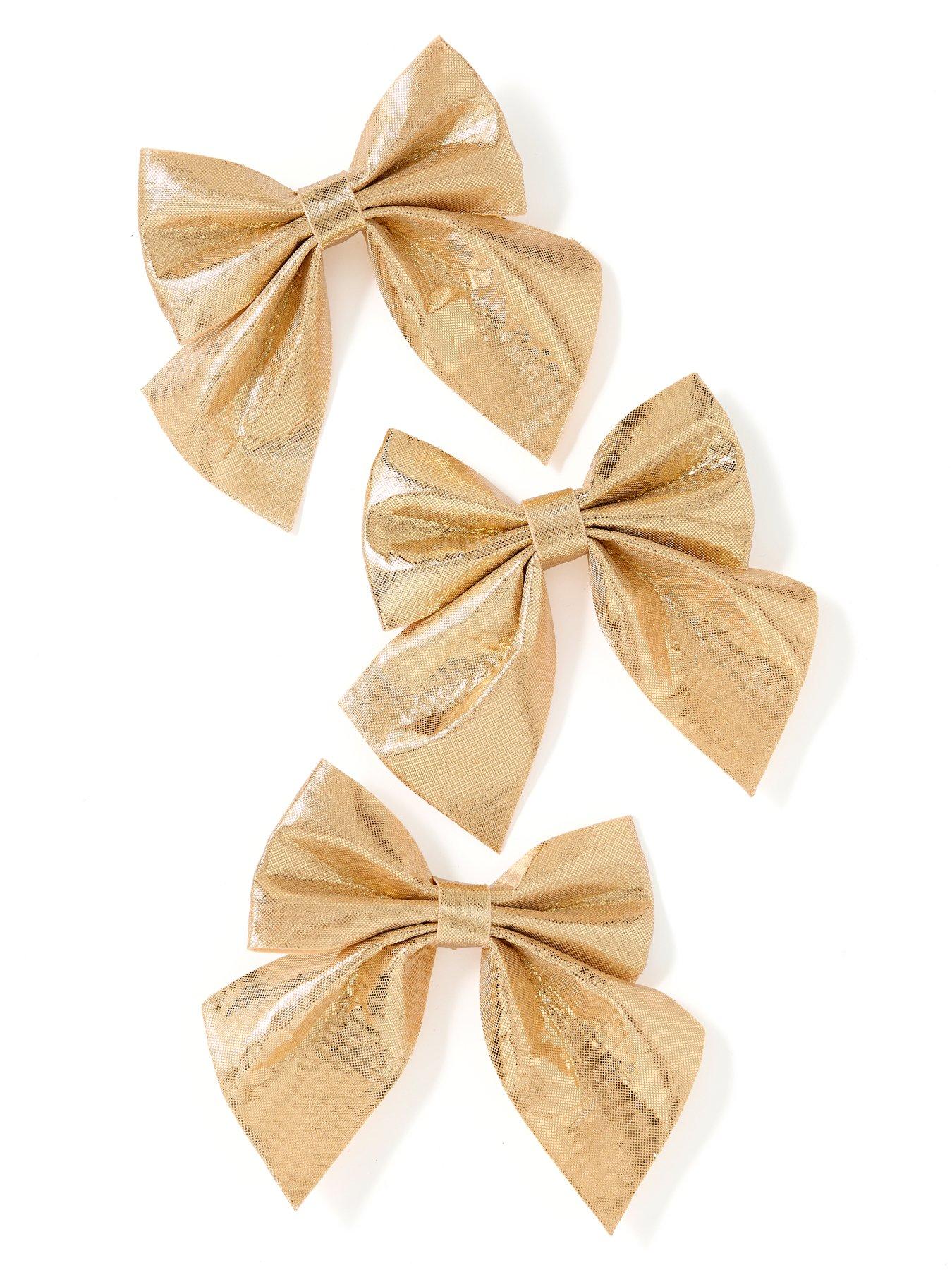 Image 2 of 4 of Festive Set of 9  x 15cm Gold Metalic Bows