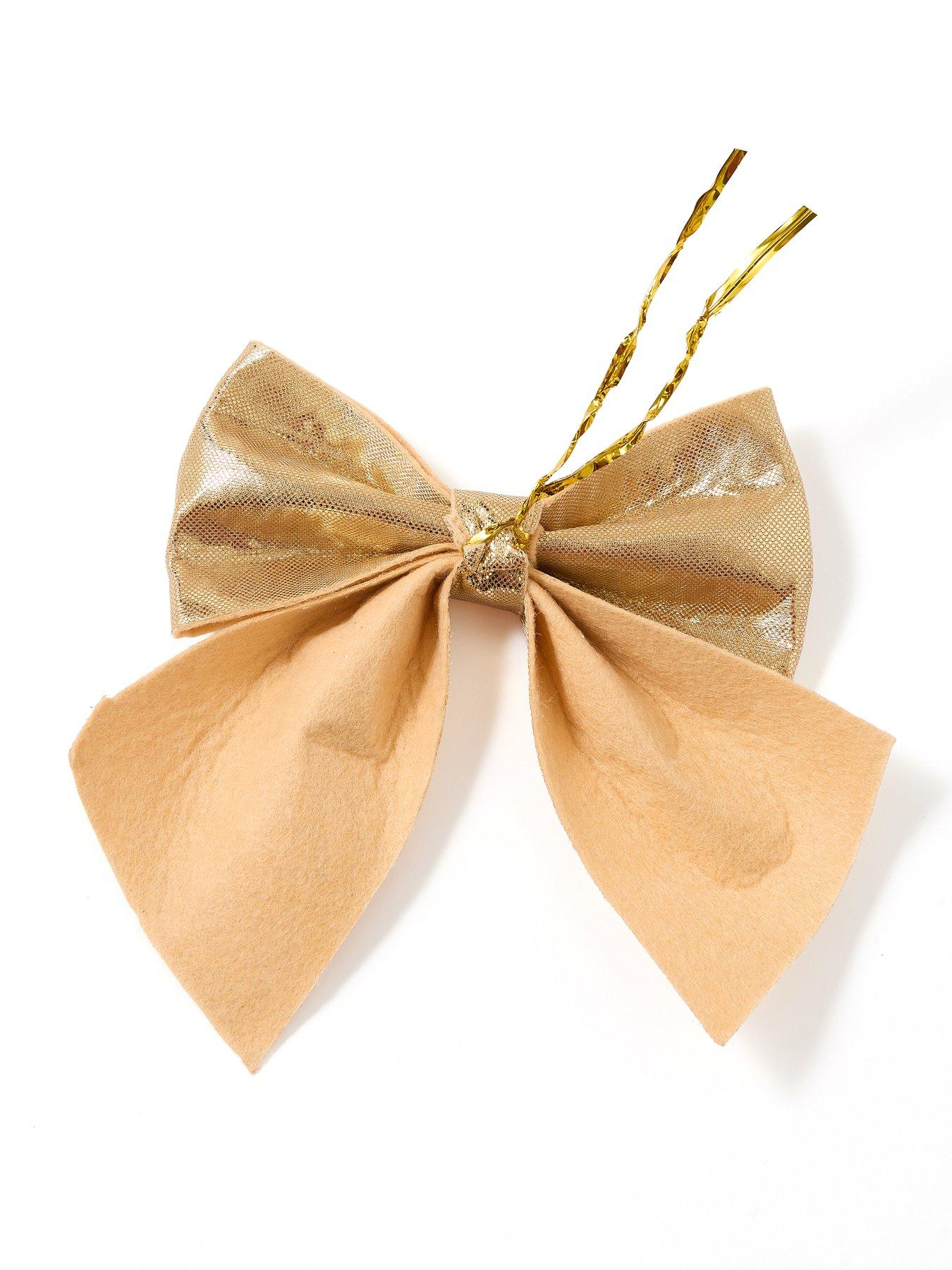 Image 4 of 4 of Festive Set of 9  x 15cm Gold Metalic Bows