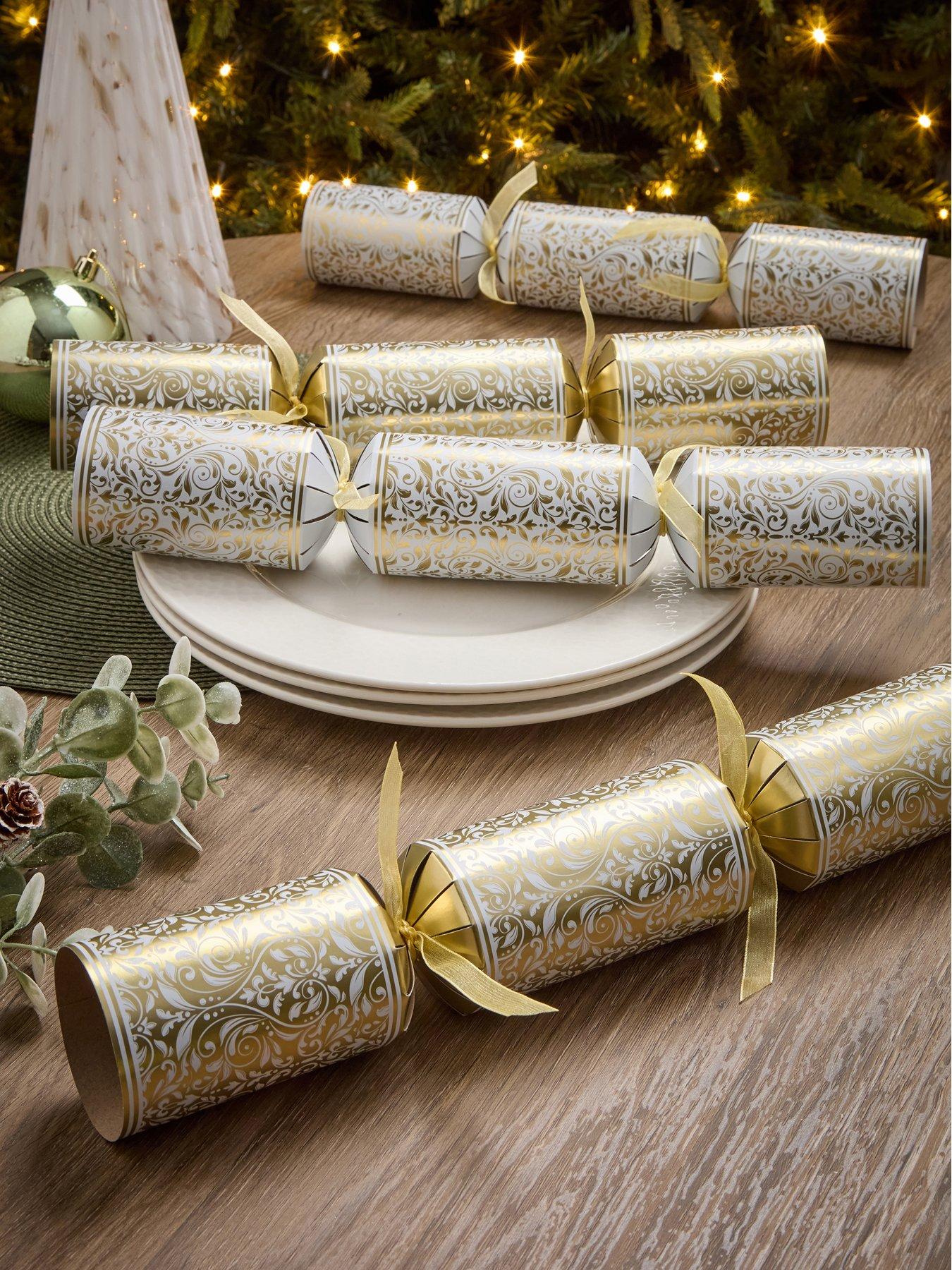 Image 1 of 6 of Festive Tom Smith Pack of 6 Gold Premium Christmas Crackers