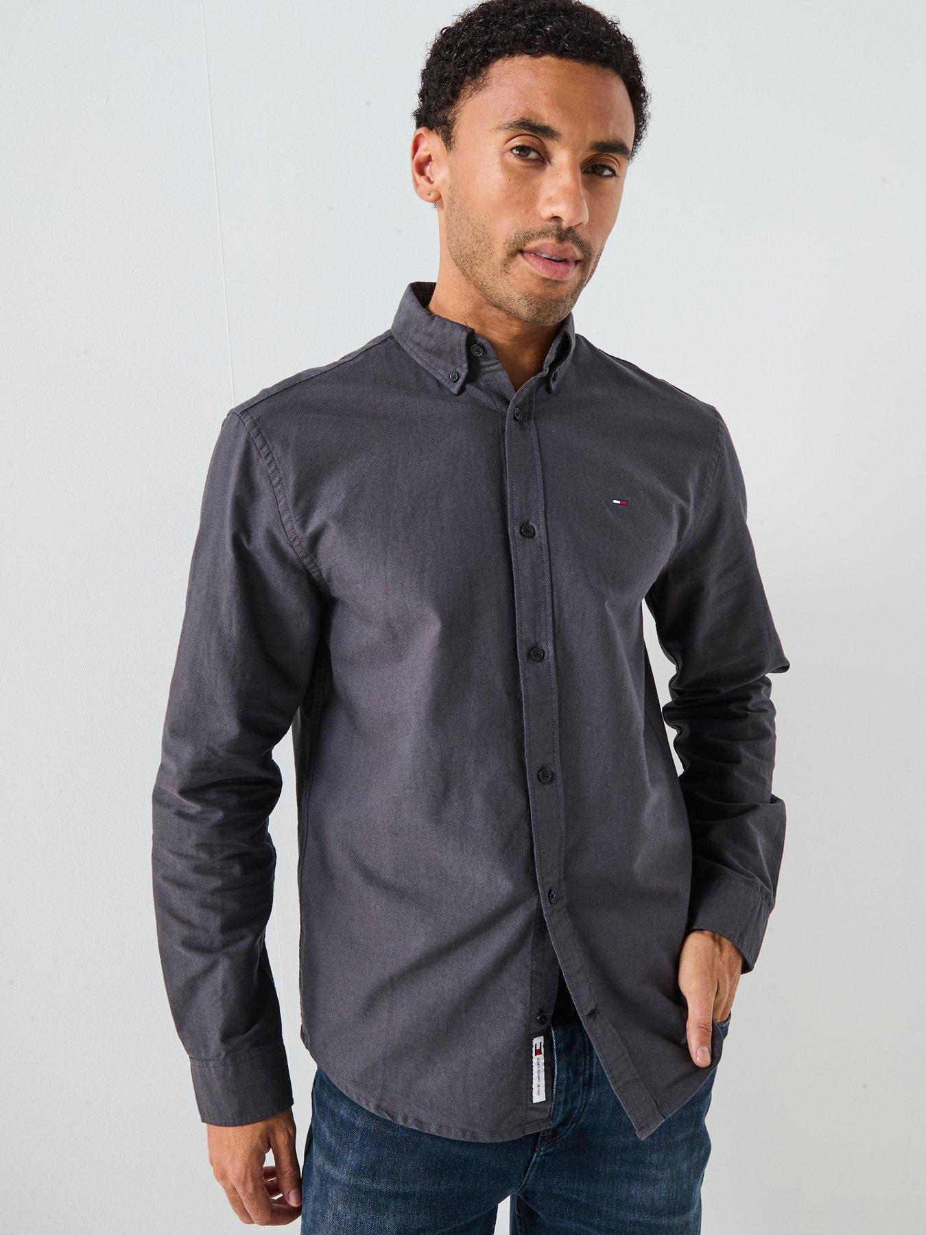 undefined Regular Fit Oxford Long Sleeve Shirt - Black
