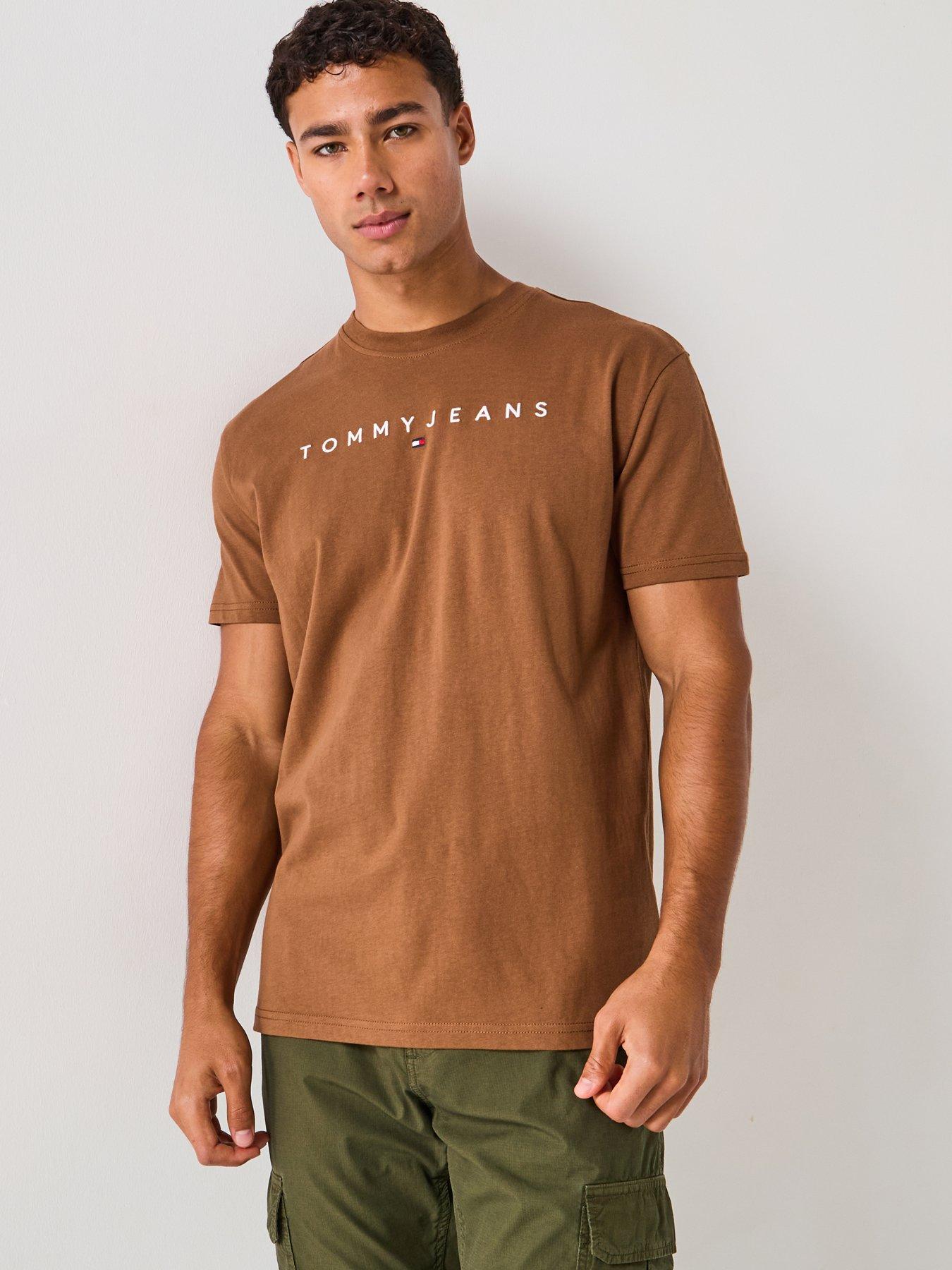 undefined Linear Logo T-Shirt - Brown