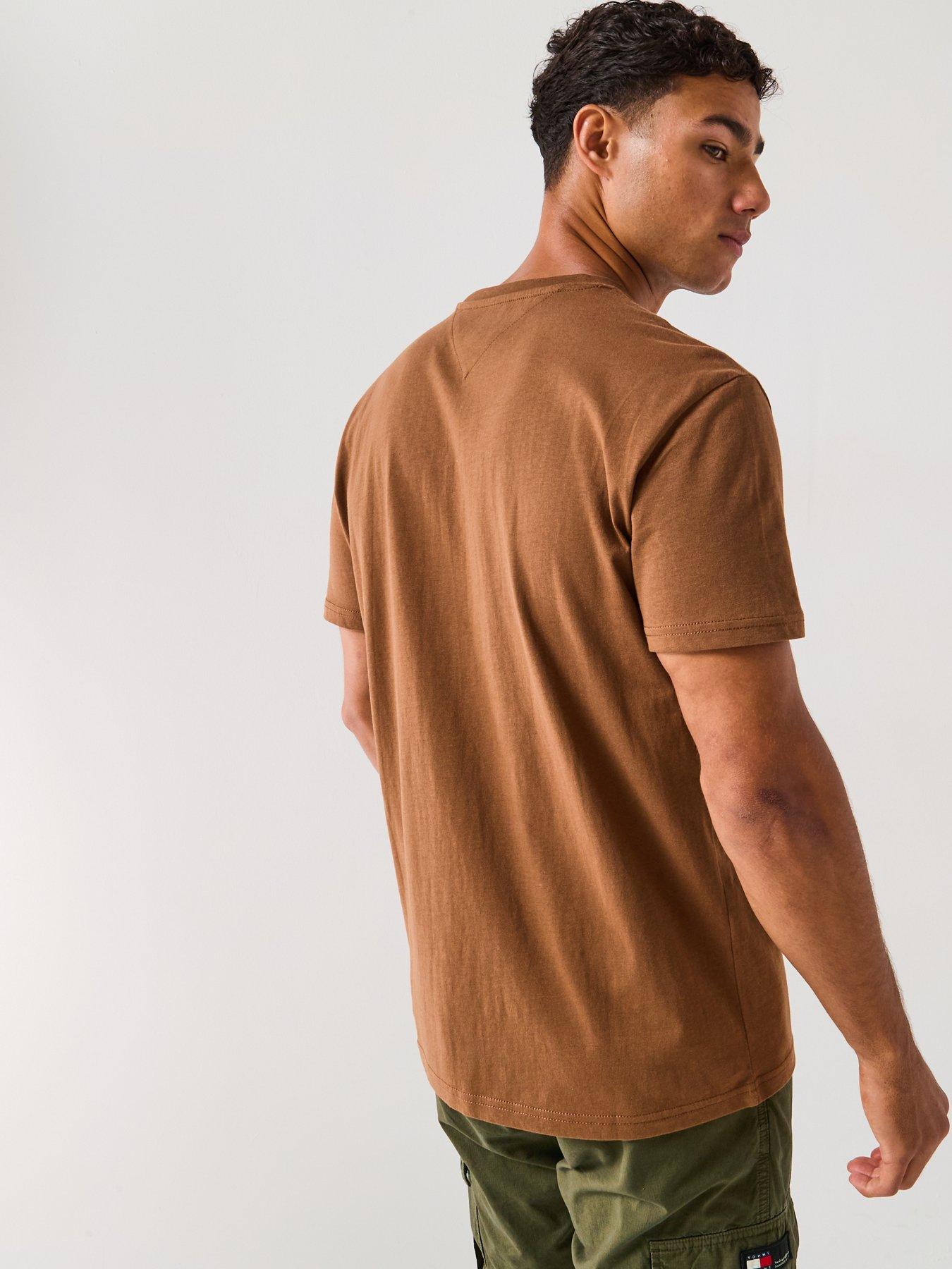Image 2 of 5 of Tommy Jeans Linear Logo T-Shirt - Brown