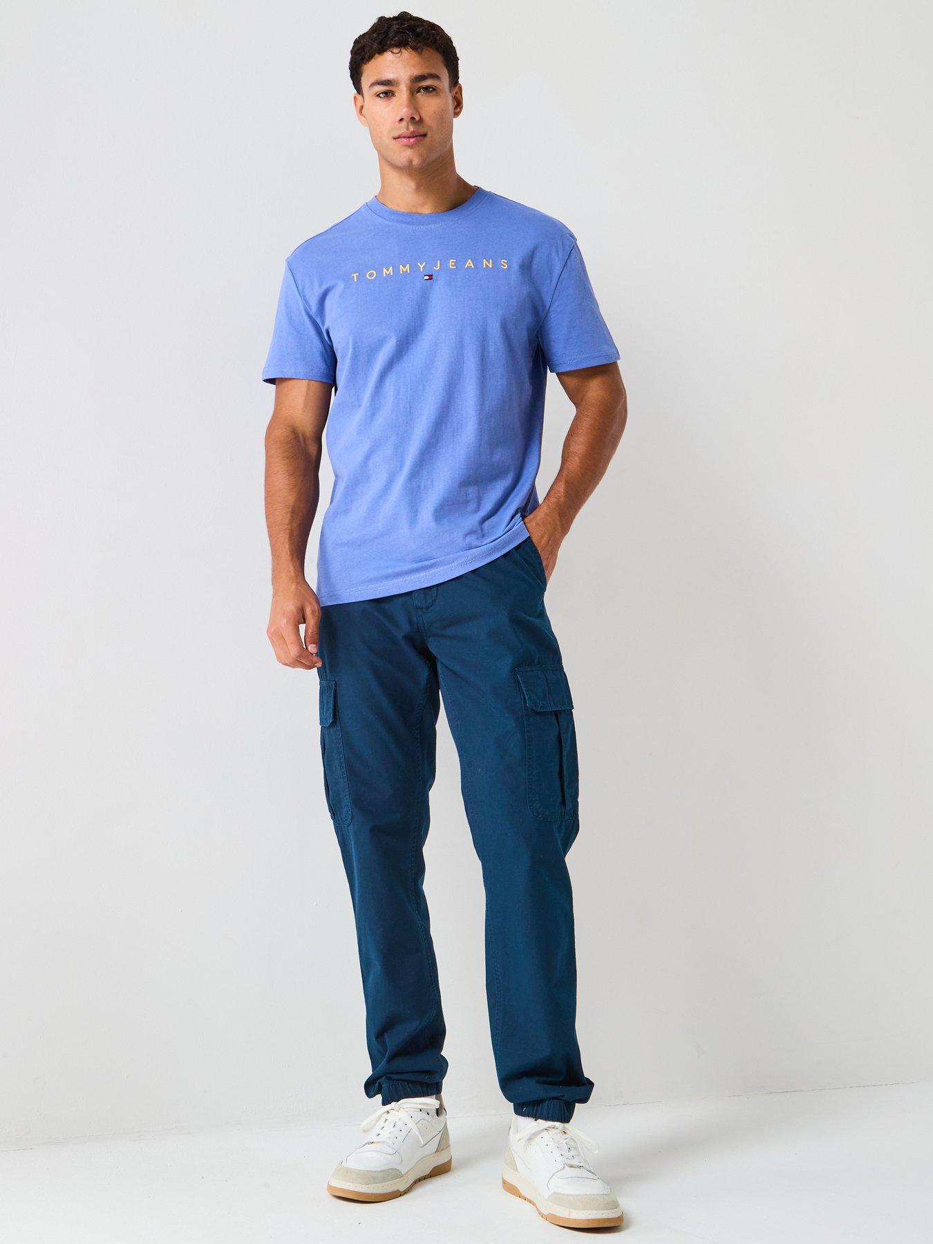 Image 3 of 5 of Tommy Jeans Linear Logo T-Shirt - Blue