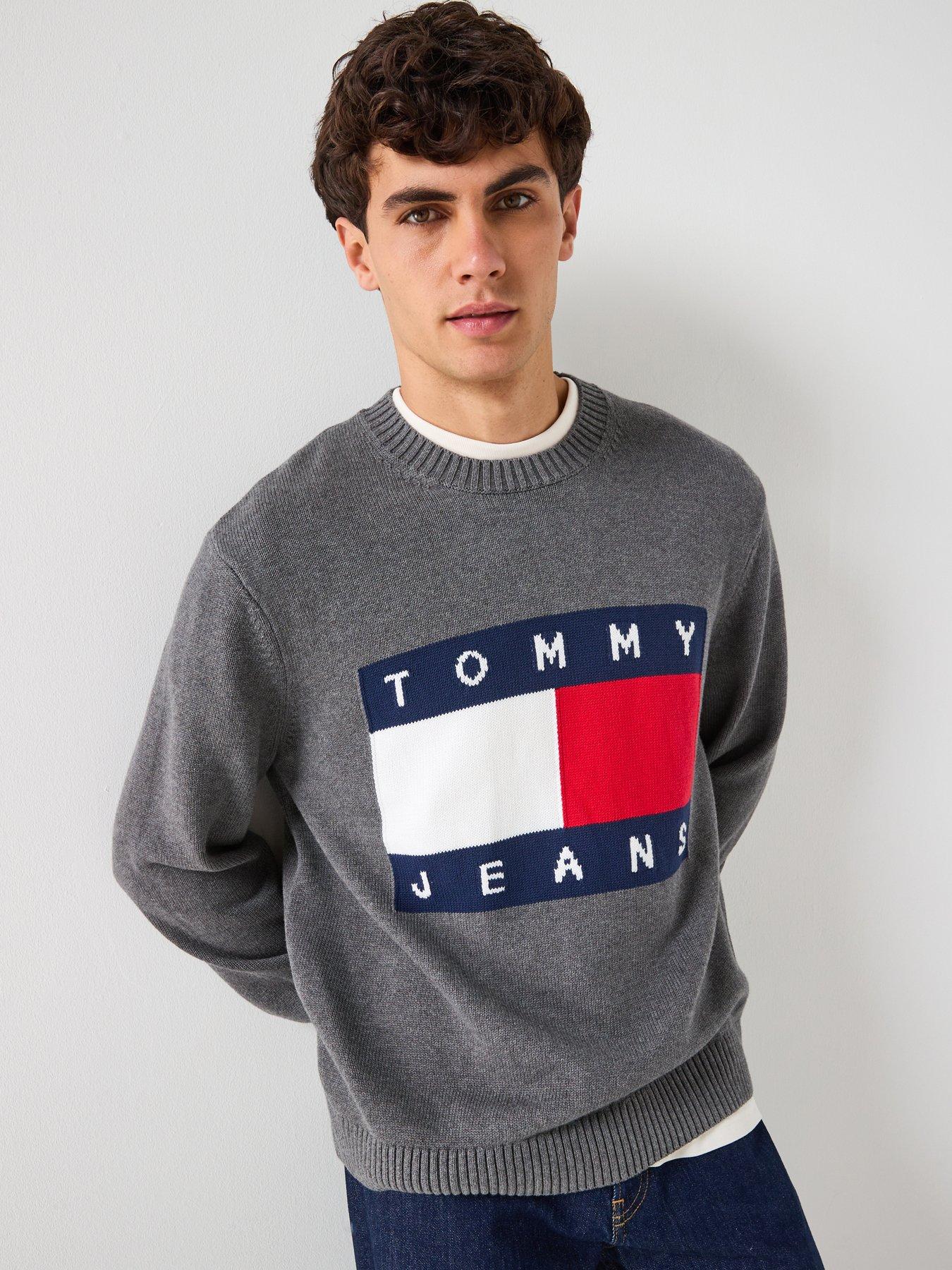Tommy Jeans Regular Flag Knitted Jumper - Black