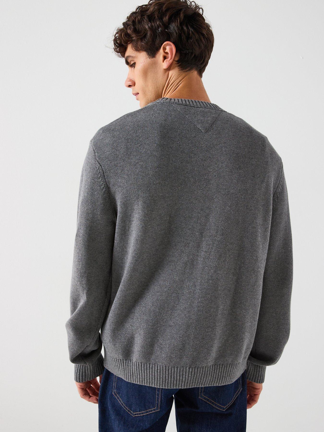  image of tommy-jeans-regular-flag-knitted-jumper-black