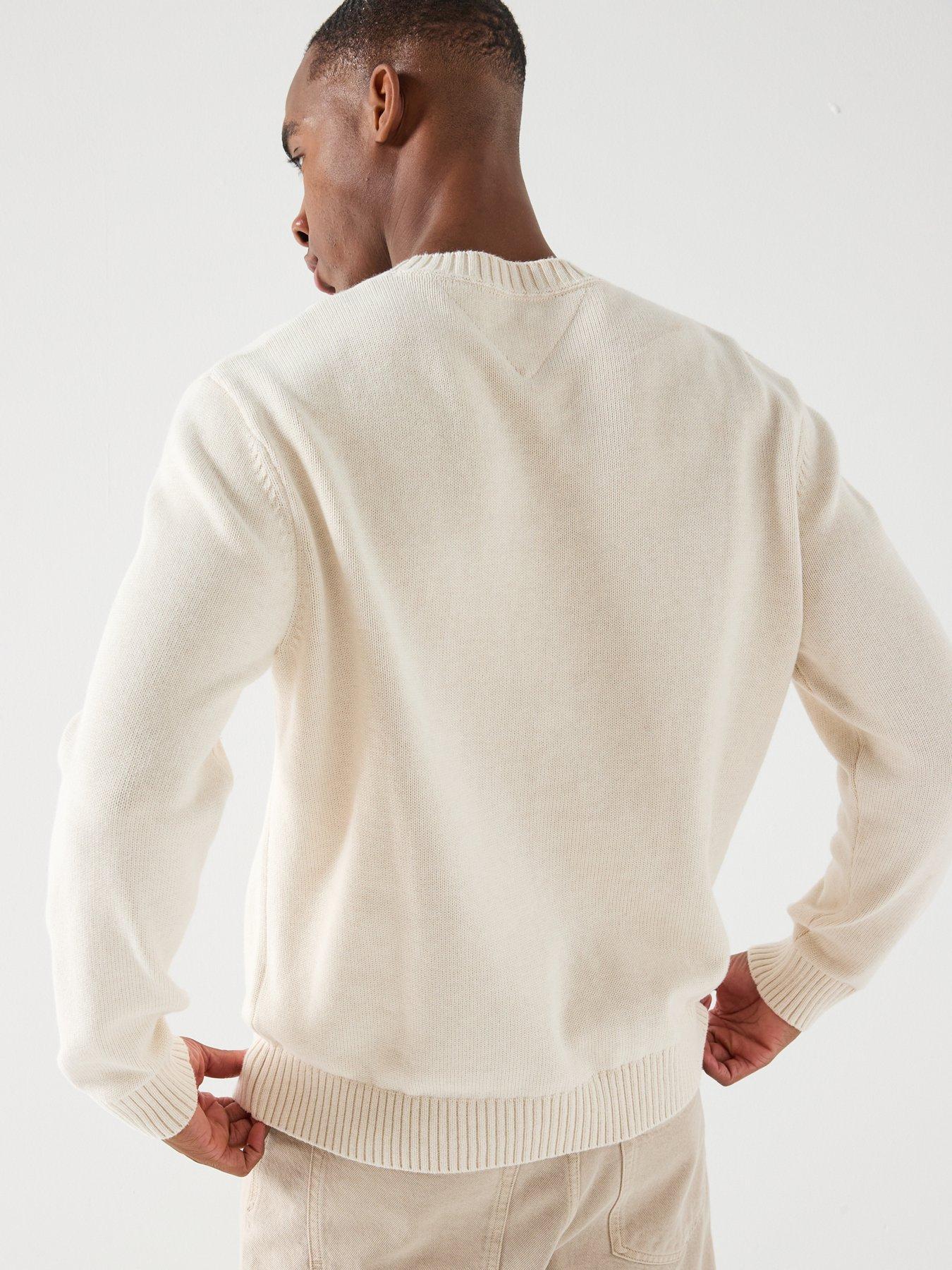 Image 2 of 6 of Tommy Jeans Flag Knitted Jumper - White
