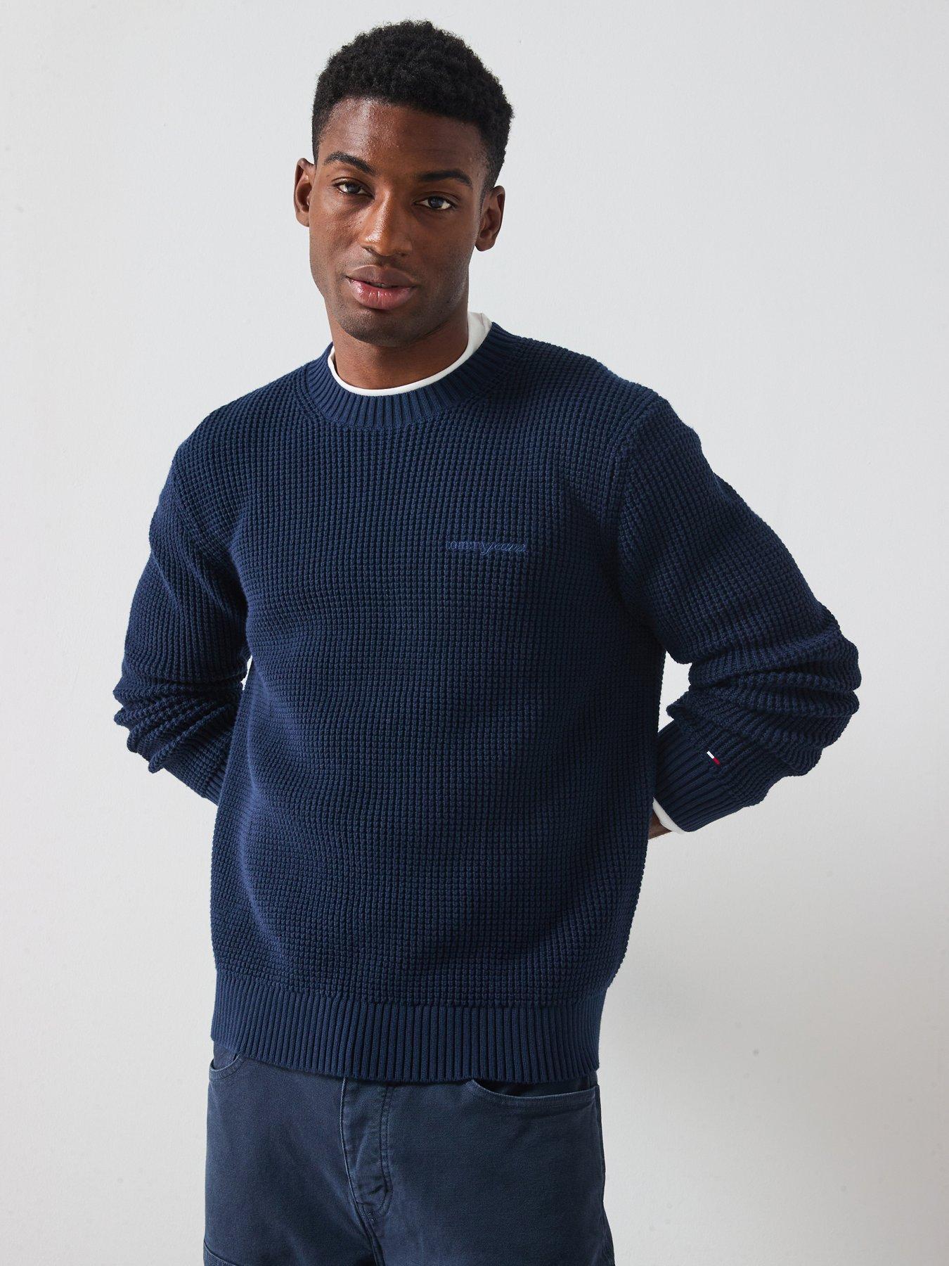 Image 1 of 6 of Tommy Jeans Chunky Knitted Jumper - Navy