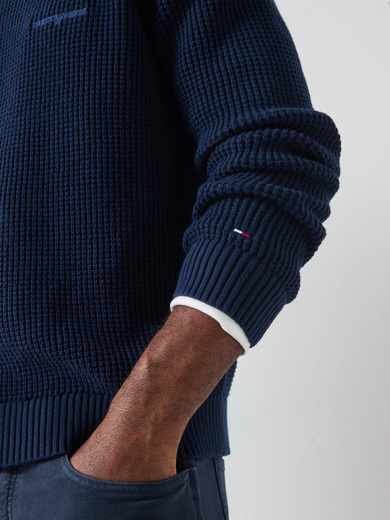 Image 4 of 6 of Tommy Jeans Chunky Knitted Jumper - Navy