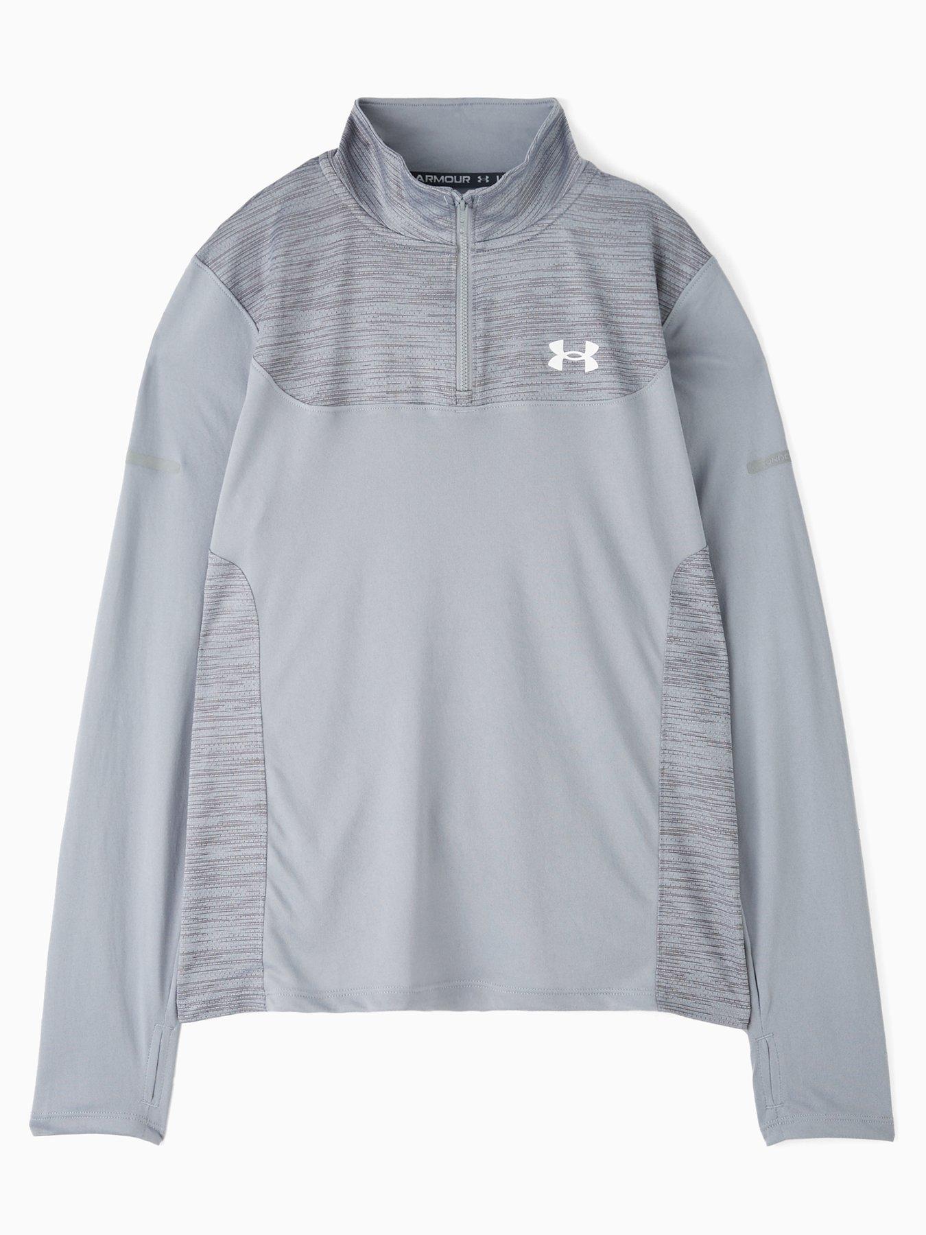 UNDER ARMOUR Junior Boys Training Tech Utility 1/4 Zip Top - Grey/white