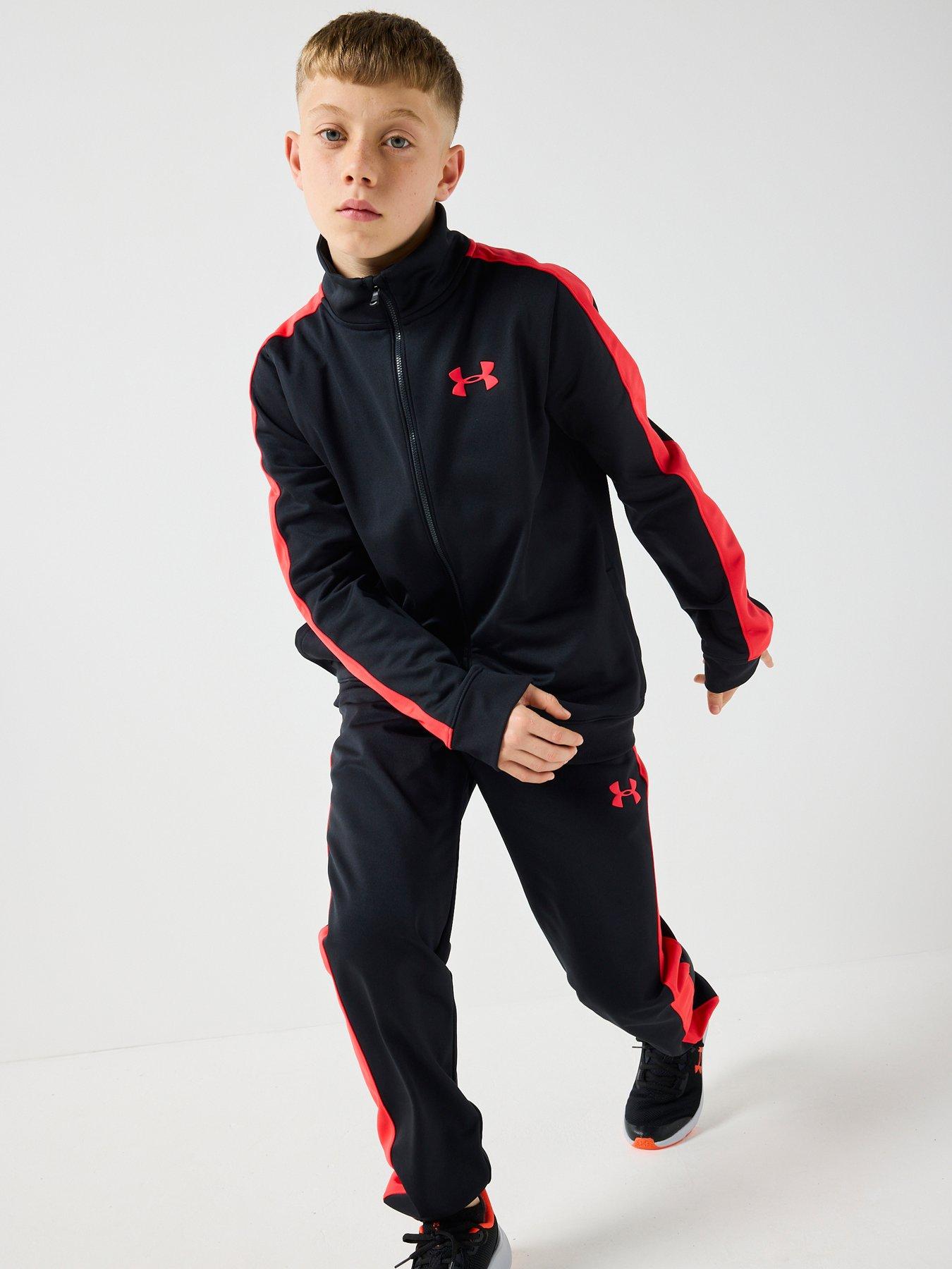  image of under-armour-junior-boys-training-rival-knit-tracksuit-black
