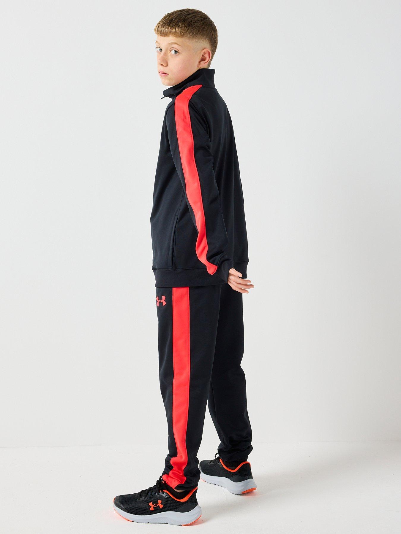  image of under-armour-junior-boys-training-rival-knit-tracksuit-black