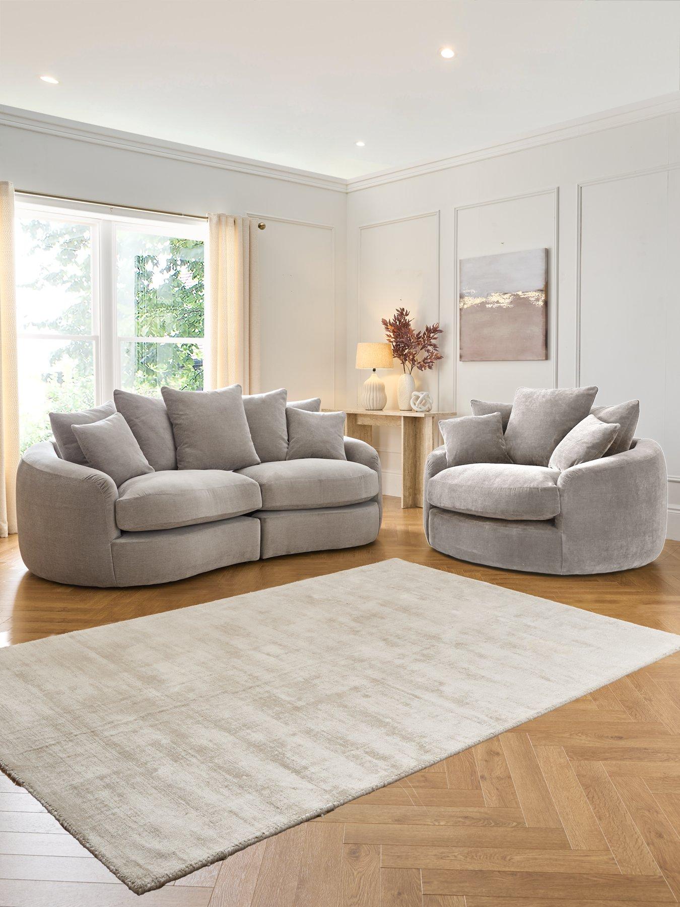 undefined Lovise Scatter 3 Seater Fabric Sofa with Love Chair - Made to Order in the UK