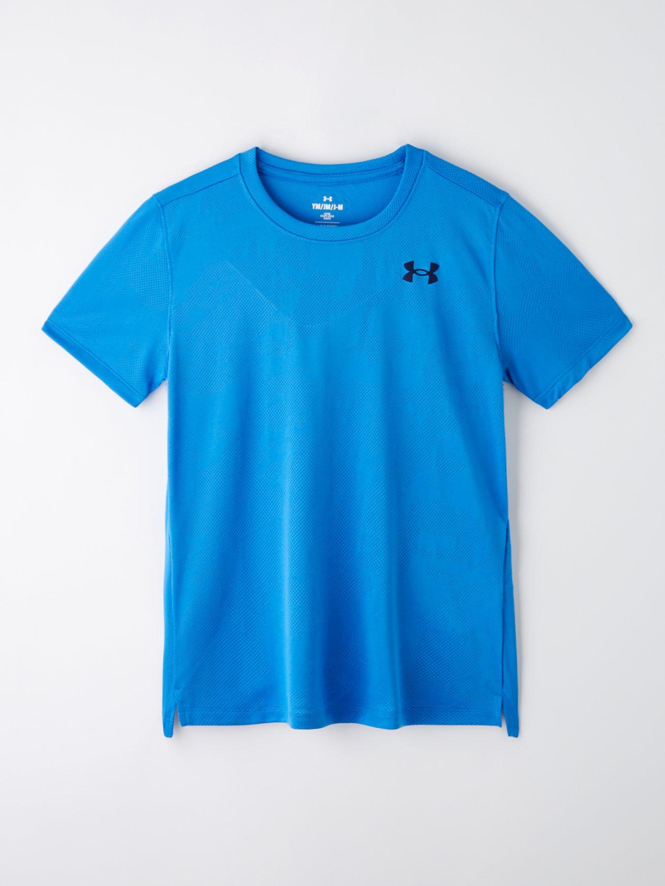 UNDER ARMOUR Junior Boys Training Tech Vent Jacquard T-Shirt - Blue