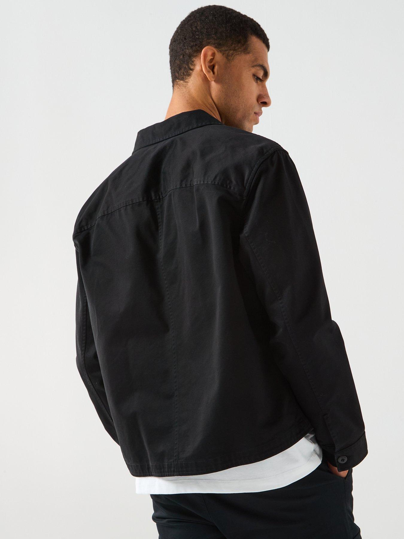 stillFront image of calvin-klein-jeans-long-sleeve-cotton-overshirt-black