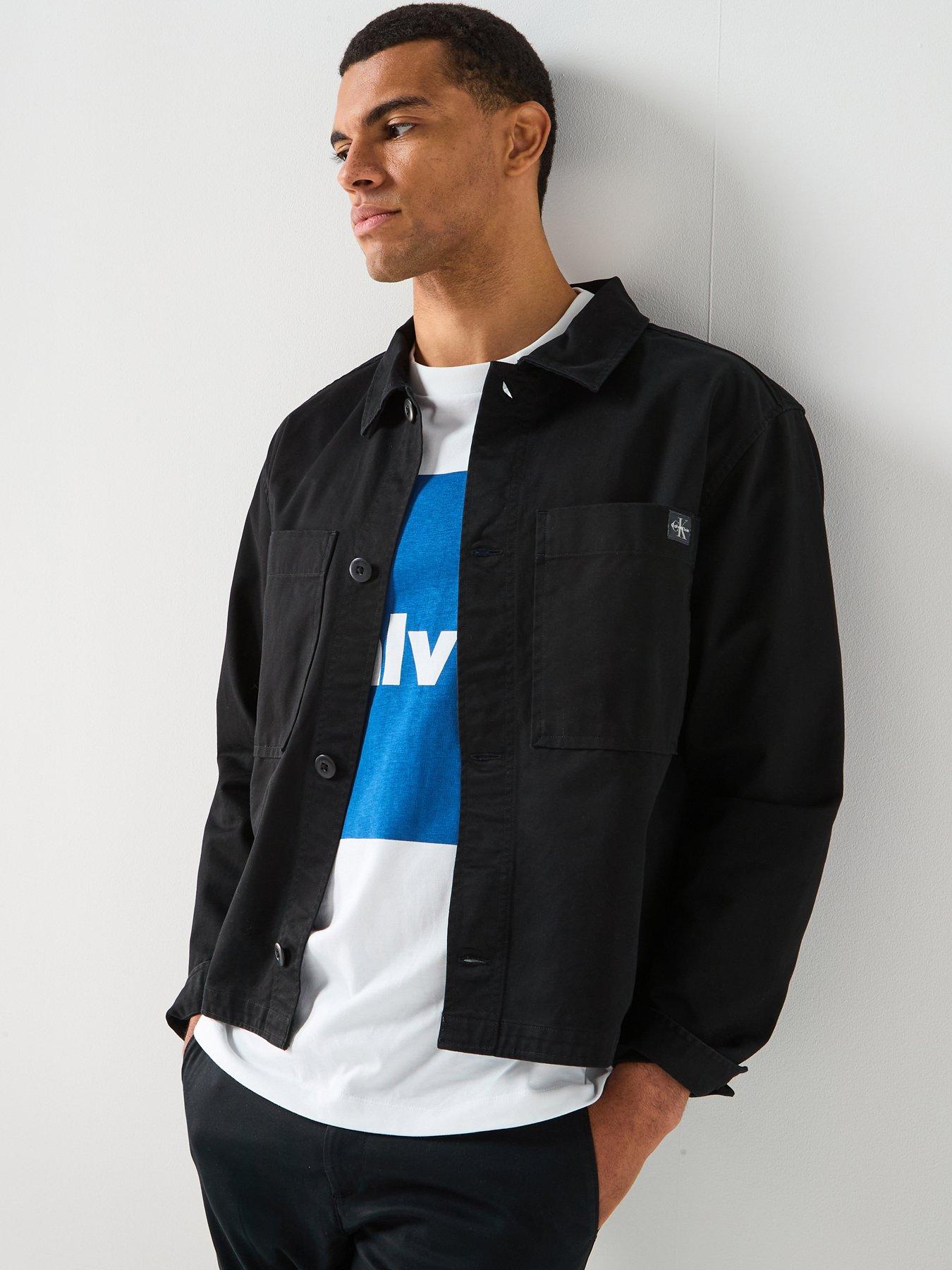  image of calvin-klein-jeans-long-sleeve-cotton-overshirt-black
