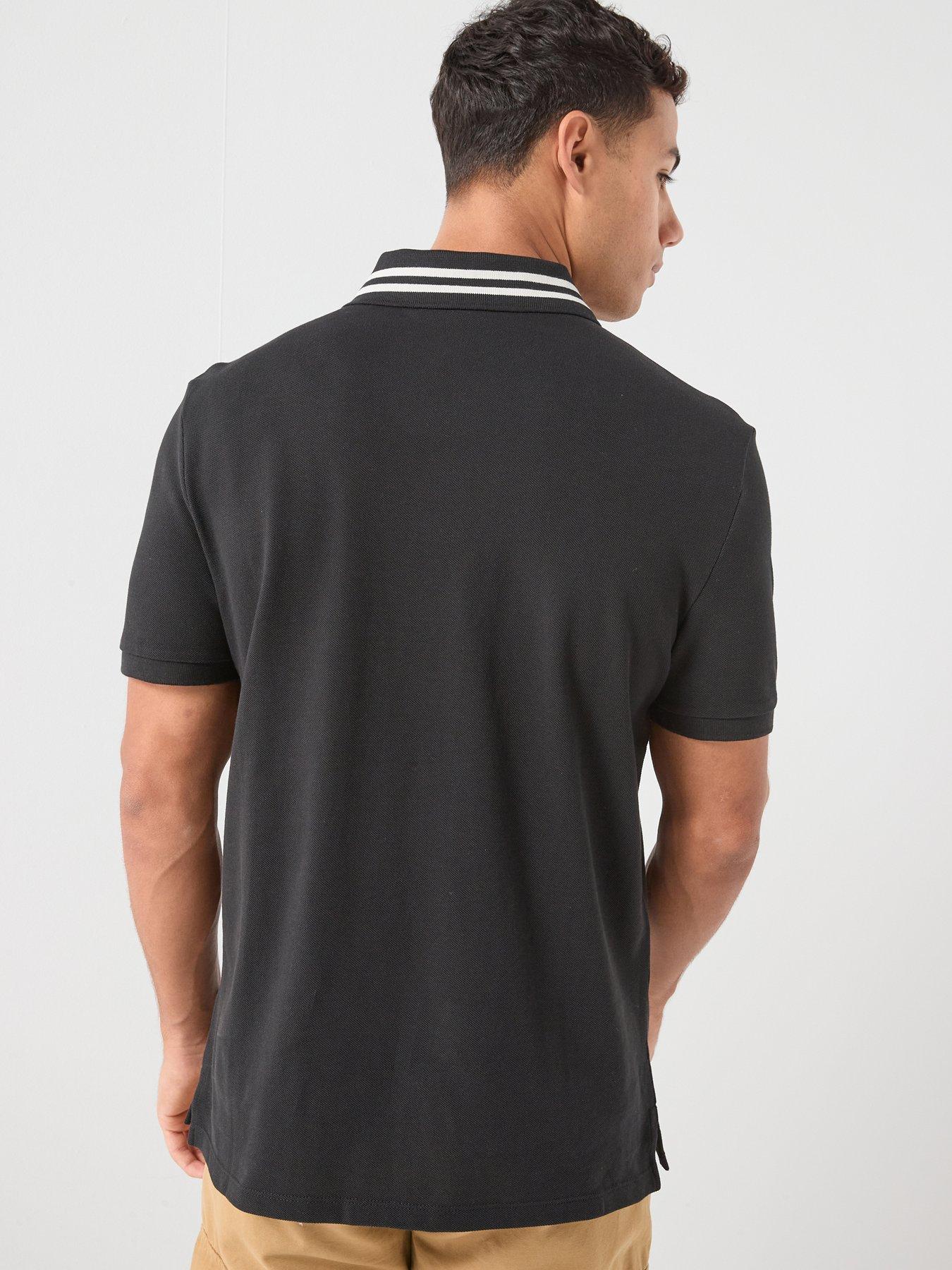 Image 2 of 4 of Calvin Klein Jeans Monogram Tipped Slim Fit Polo Shirt - Black