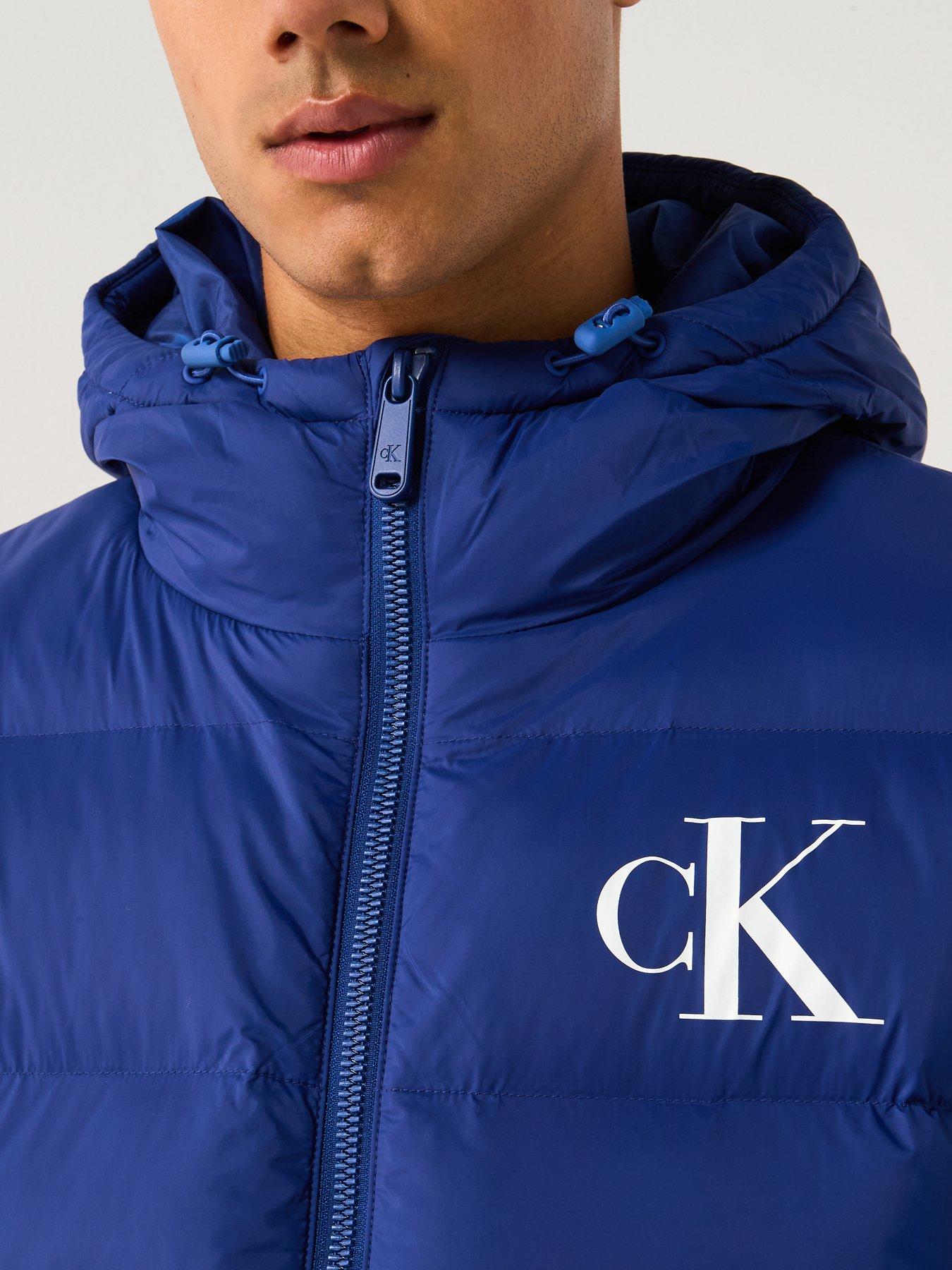 Image 4 of 6 of Calvin Klein Jeans Nylon Monogram Quilted Jacket - Blue